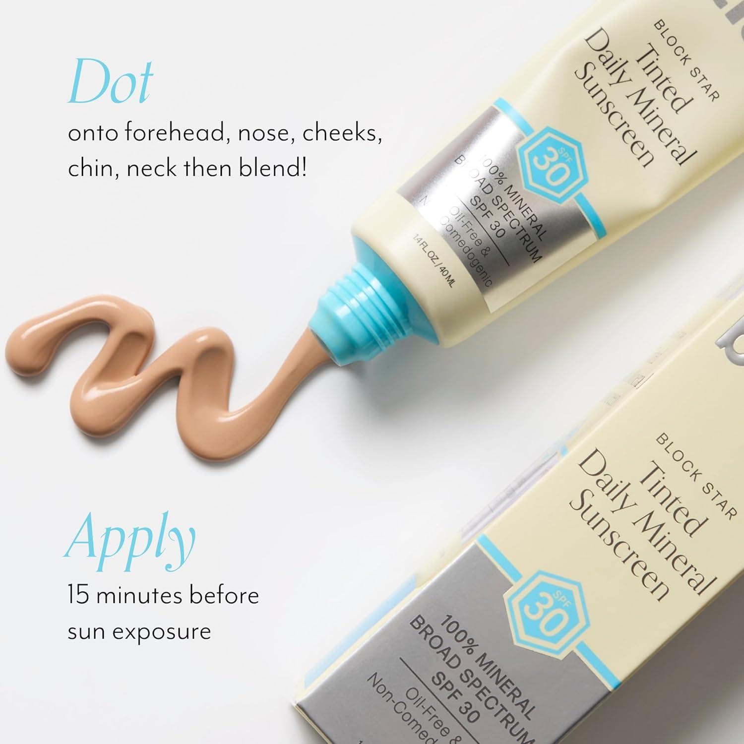 imageBliss Block Star SPF 30 Daily Tinted Mineral Sunscreen with Zinc Oxide  All Skin Tones  100 Mineral Broad Spectrum Sunscreen with Titanium Dioxide ampamp Antioxidant Blend 14 fl ozBlock Star Tinted SPF