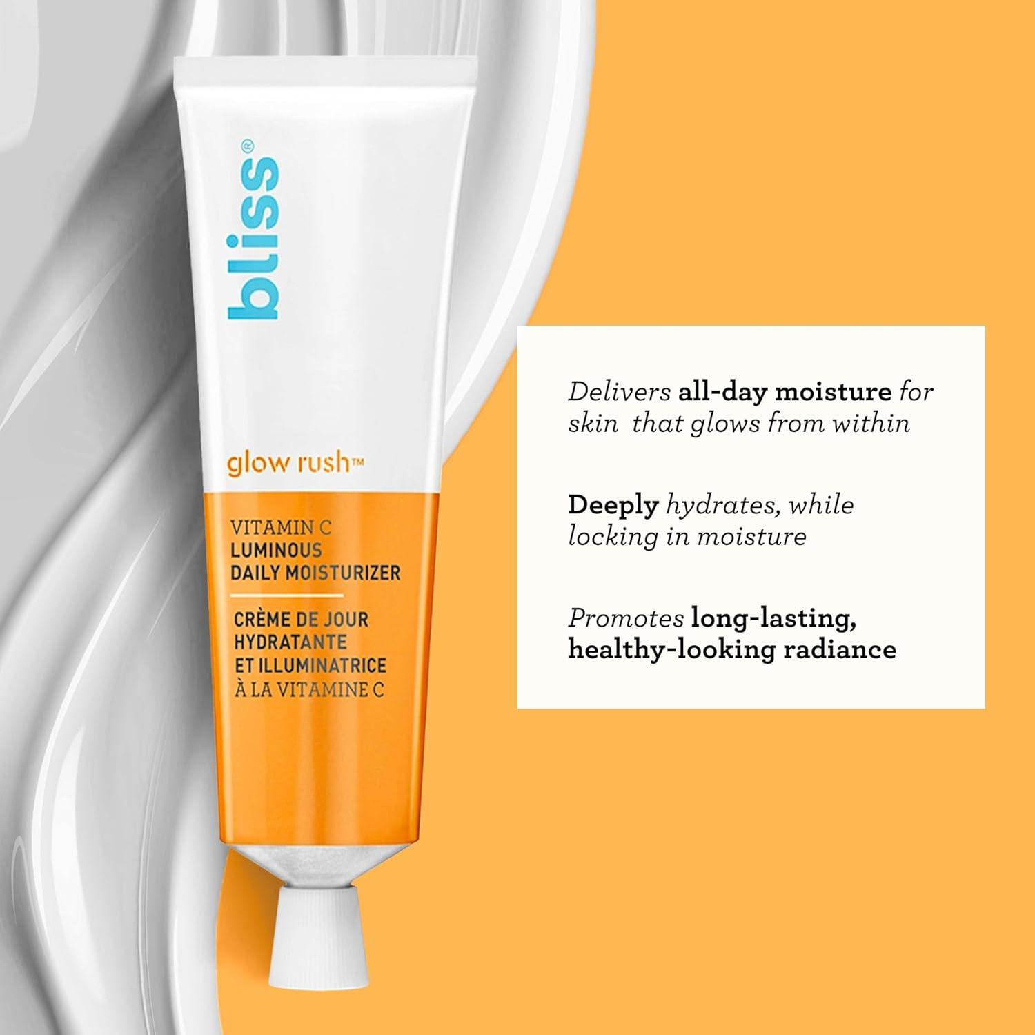 imageBliss Glow Rush Vitamin C Luminous Daily Moisturizer  Brightening Hydrating ampamp Soothing  With UltraStable Vitamin C Vitamin E Squalane ampamp Shea Butter