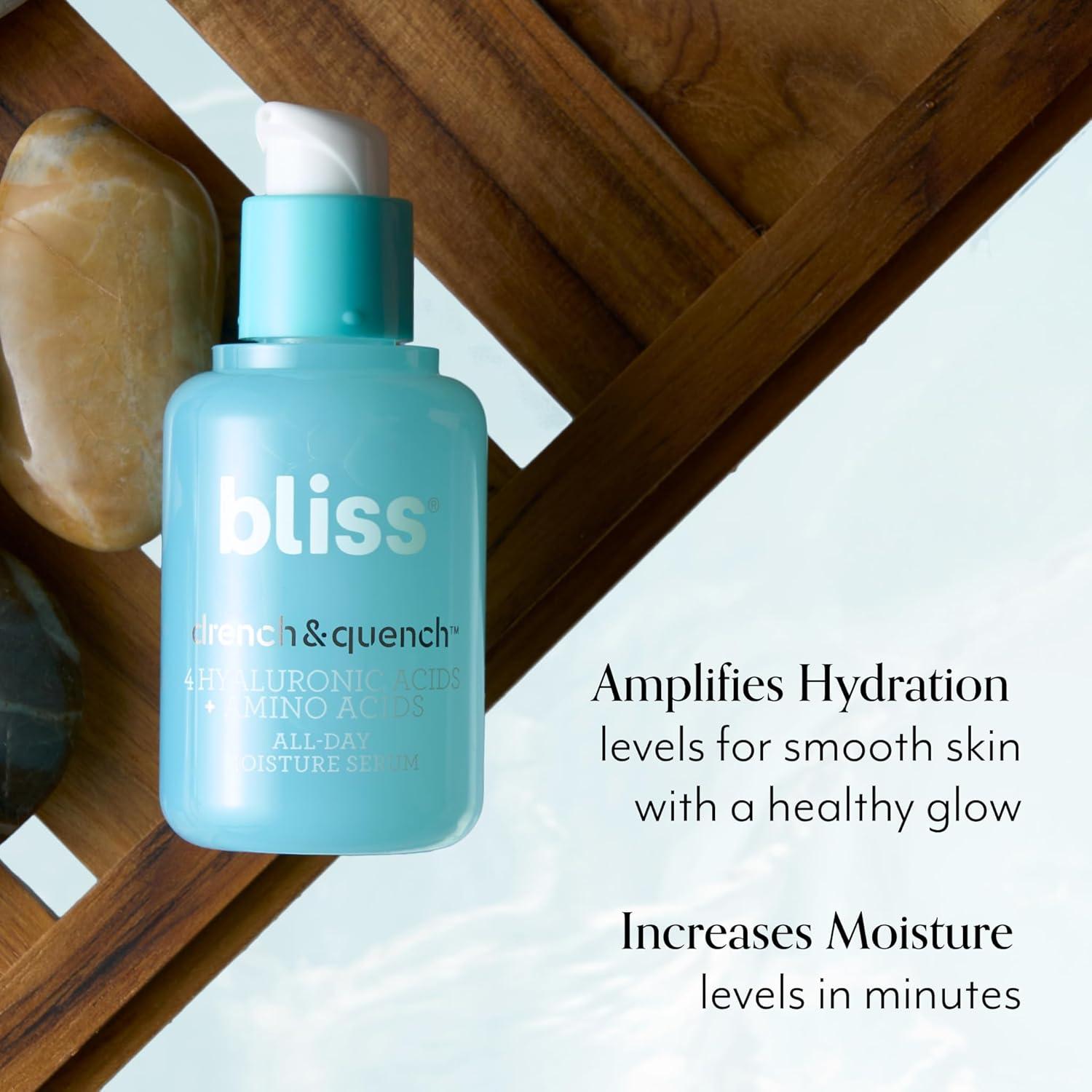 imageBliss Hyaluronic Acid Drench ampamp Quench Facial Serum  Hydrating Serum for Dry Sensitive Skin  Lightweight Gel Formula for Deep Hydration ampamp Plump Skin  Clean CrueltyFree  1 Fl Oz