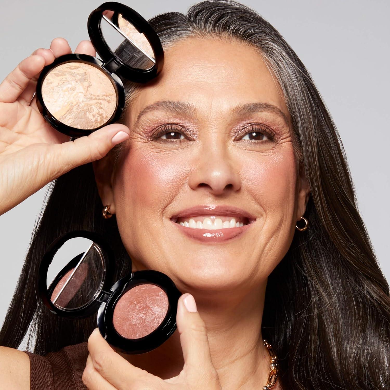 imageBlushnGlow Kit 3 PC LAURA GELLER NEW YORK Baked BalanceNGlow Illuminating CC Powder Foundation Light Retractable Kabuki Brush Baked BlushNBrighten Pink Grapefruit03 Light  Pink Grapefruit