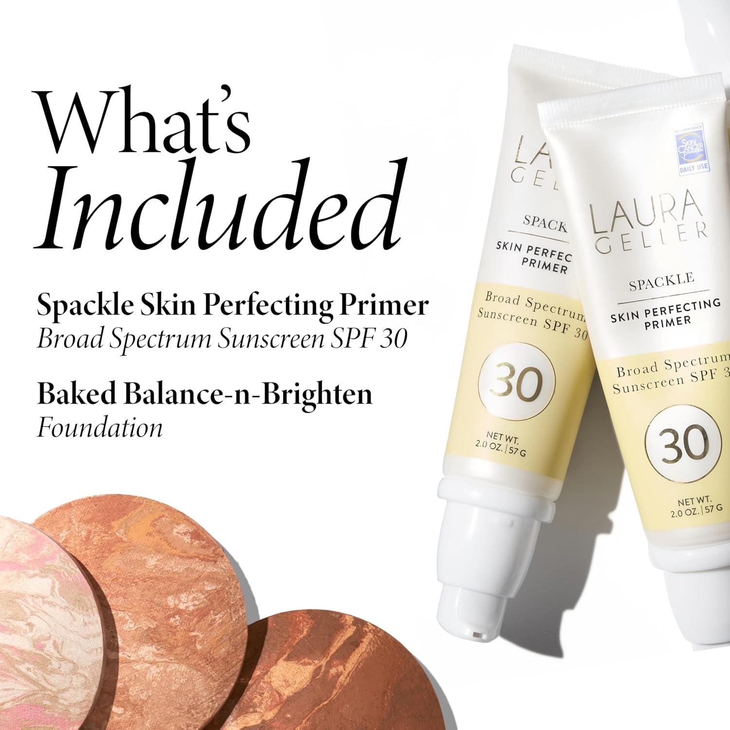 imageLAURA GELLER BrightennProtect Foundation and SPF Makeup Primer Set BalancenBrighten Tan and Spackle SPF 30 Primer