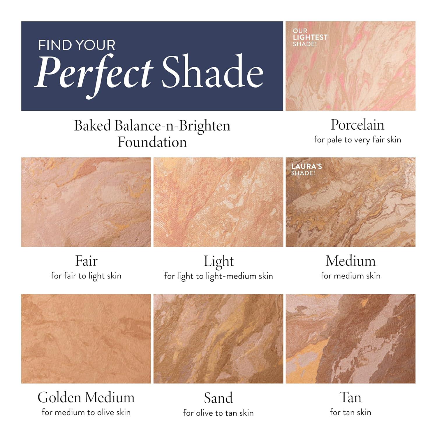 imageLAURA GELLER NEW YORK AwardWinning Baked BalancenBrighten Color Correcting Powder Foundation  Light  Buildable Light to Medium Coverage  DemiMatte Natural Finish01 Porcelain