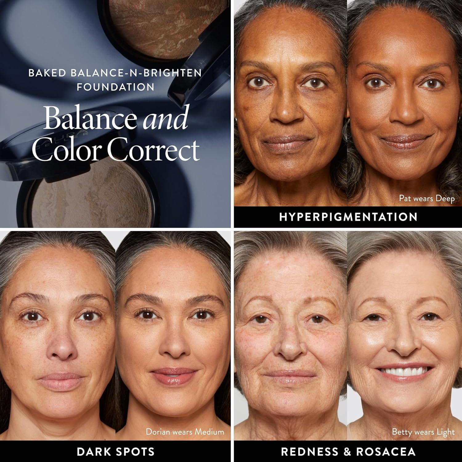 imageLAURA GELLER NEW YORK AwardWinning Baked BalancenBrighten Color Correcting Powder Foundation  Light  Buildable Light to Medium Coverage  DemiMatte Natural Finish106 Tan To Go