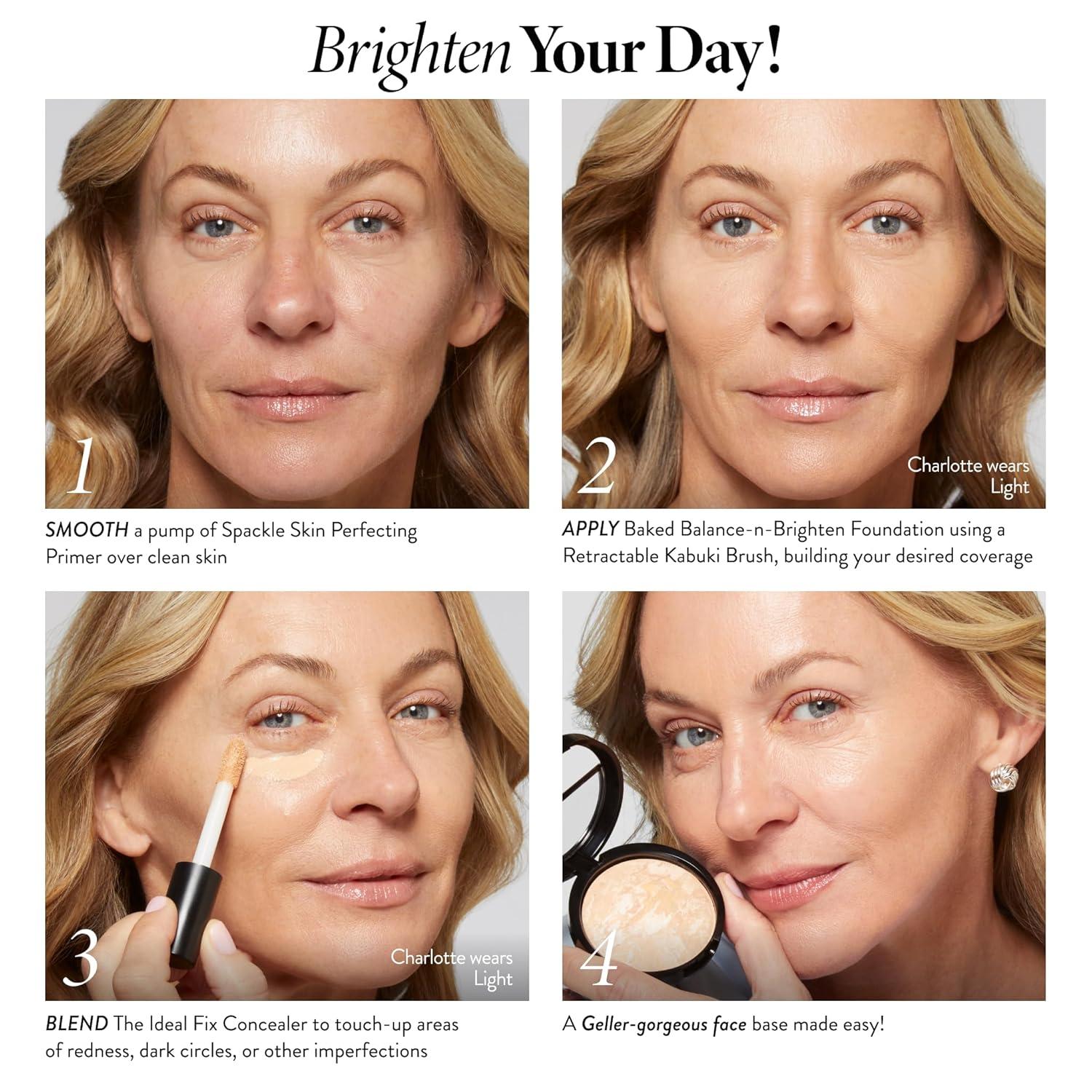 imageLAURA GELLER NEW YORK AwardWinning Baked BalancenBrighten Color Correcting Powder Foundation  Light  Buildable Light to Medium Coverage  DemiMatte Natural Finish01 Porcelain