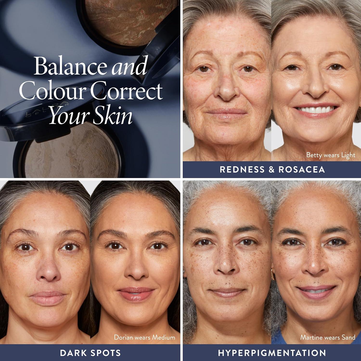 imageLAURA GELLER NEW YORK AwardWinning Baked BalancenBrighten Color Correcting Powder Foundation  Light  Buildable Light to Medium Coverage  DemiMatte Natural Finish01 Porcelain