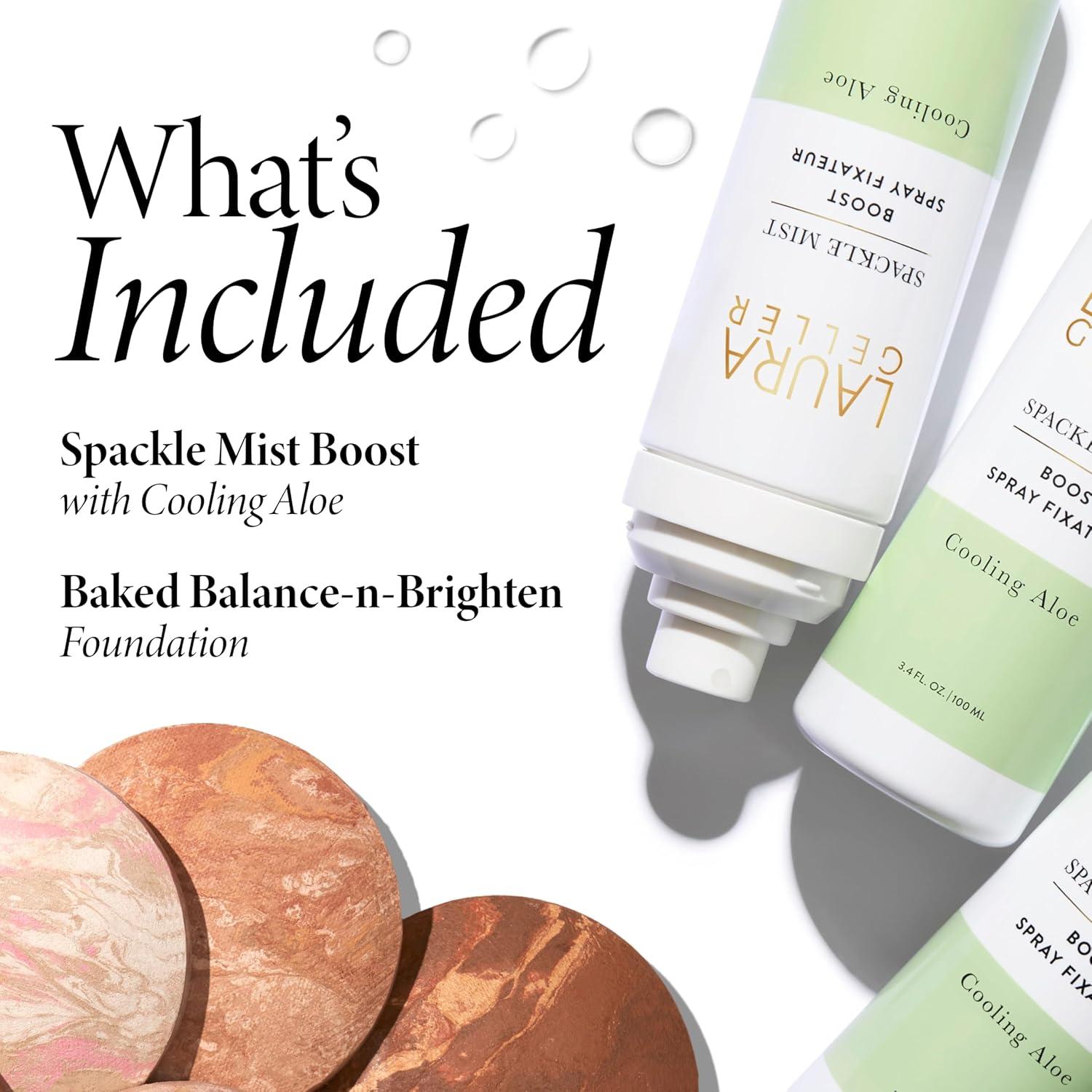 imageLAURA GELLER NEW YORK Baked BalancenBrighten Powder Foundation Tan  Spackle Mist Boost with Cooling Aloe