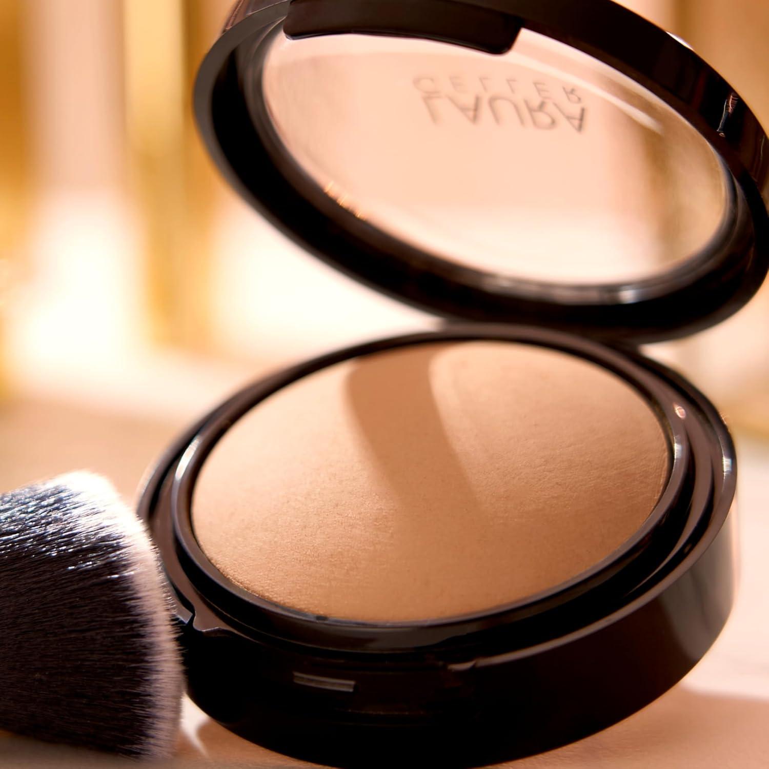 imageLAURA GELLER NEW YORK Baked Double Take Powder Foundation  Medium  Buildable Medium to Full Coverage  Matte Finish05 Golden Medium