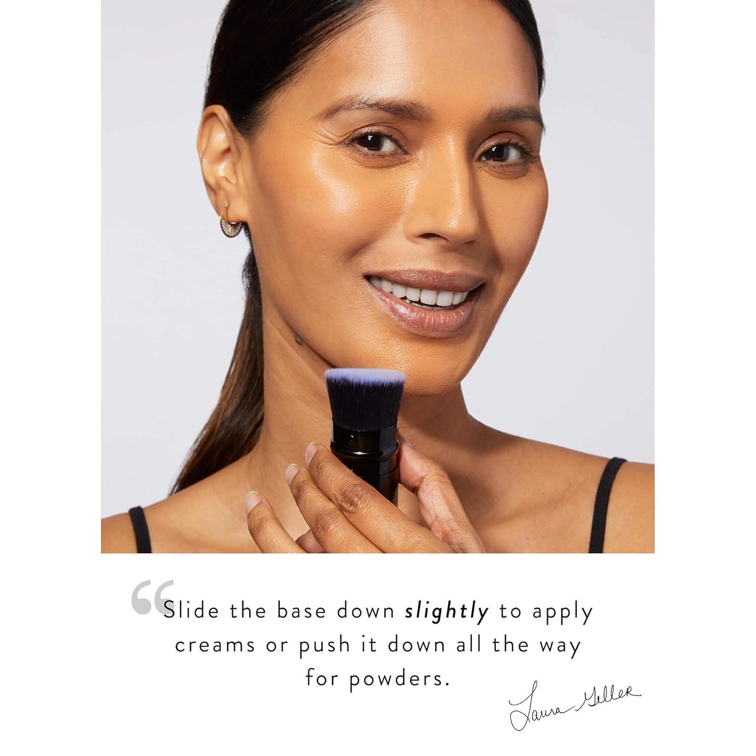 imageLAURA GELLER NEW YORK Baked Double Take Powder Foundation Light  Angled Retractable Kabuki Brush