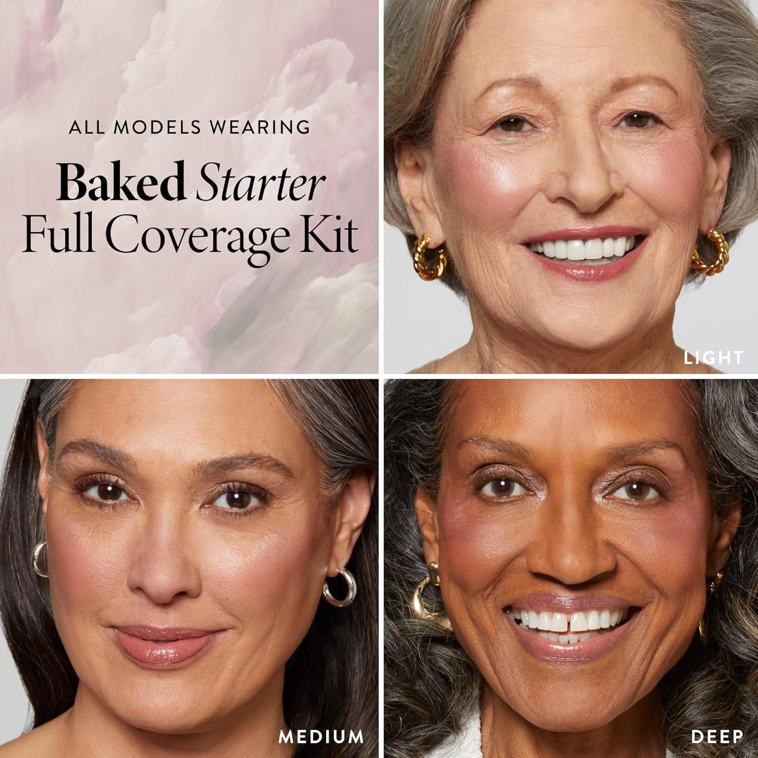 imageLAURA GELLER NEW YORK Baked Starter Kit  Full Coverage Double Take Powder Foundation  Best of the Best Face Palette  Retractable Angled Kabuki Brush 07 Deep06 Sand