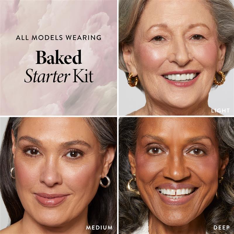 imageLAURA GELLER NEW YORK Baked Starter Kit Fair Best of the Best Full Face Palette  Baked BalancenBrighten Powder Foundation  Retractable Angled Kabuki Brush Set02 Fair