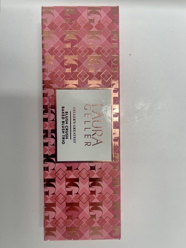 imageLAURA GELLER NEW YORK Gellers Greatest Blush Crush Baked Blush Trio  Sunswept Pink Buttercream Tropic Hues  BlushnBrighten Marbleized Blush Palette  All Skin TonesGellers Greatest Blush Crush