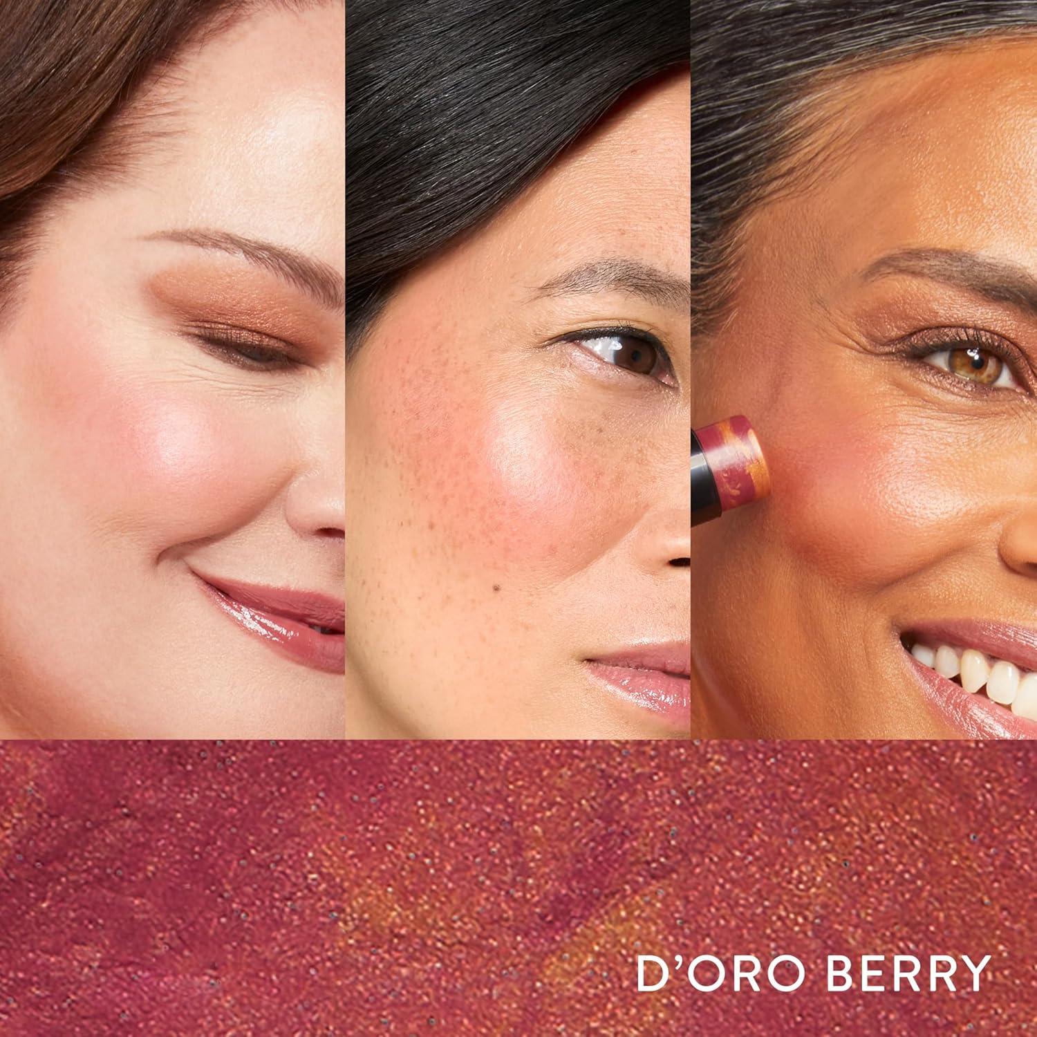 imageLAURA GELLER NEW YORK Italian Marble Blush Makeup Stick  Cream Finish Marbleized Blush for Cheeks Apricot Spritz03 Doro Berry