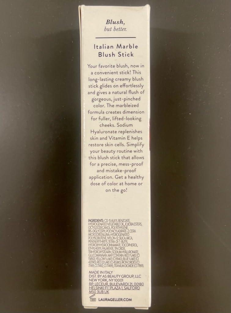 imageLAURA GELLER NEW YORK Italian Marble Blush Makeup Stick  Cream Finish Marbleized Blush for Cheeks Apricot Spritz03 Doro Berry