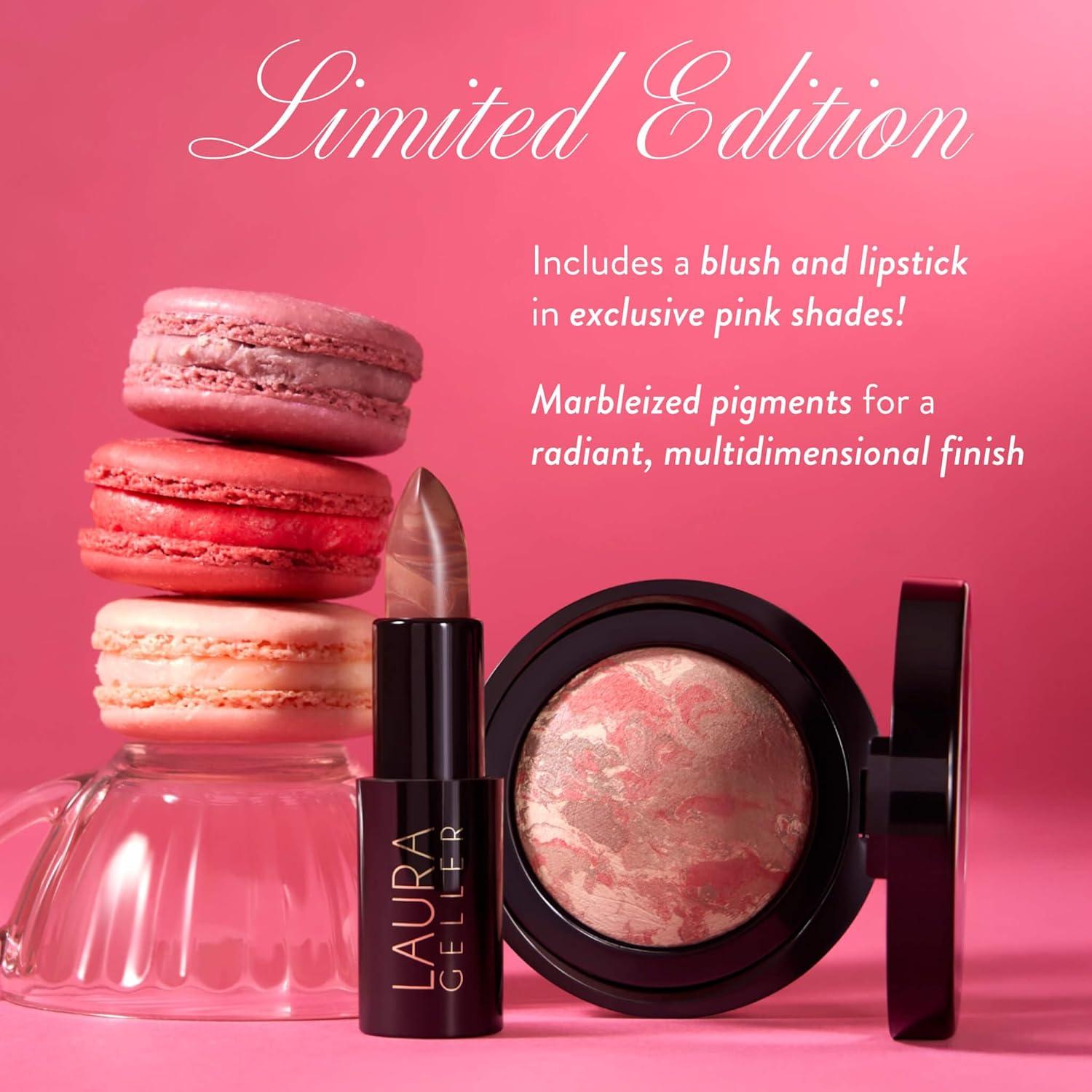 imageLAURA GELLER NEW YORK Its a Pink Thing Marbleized Makeup Collection  Limited Edition Blush ampamp Lipstick Gift Set  Marbleized Baked Blush ampamp Hydrating Lipstick  Perfect for Mothers Day Gifting