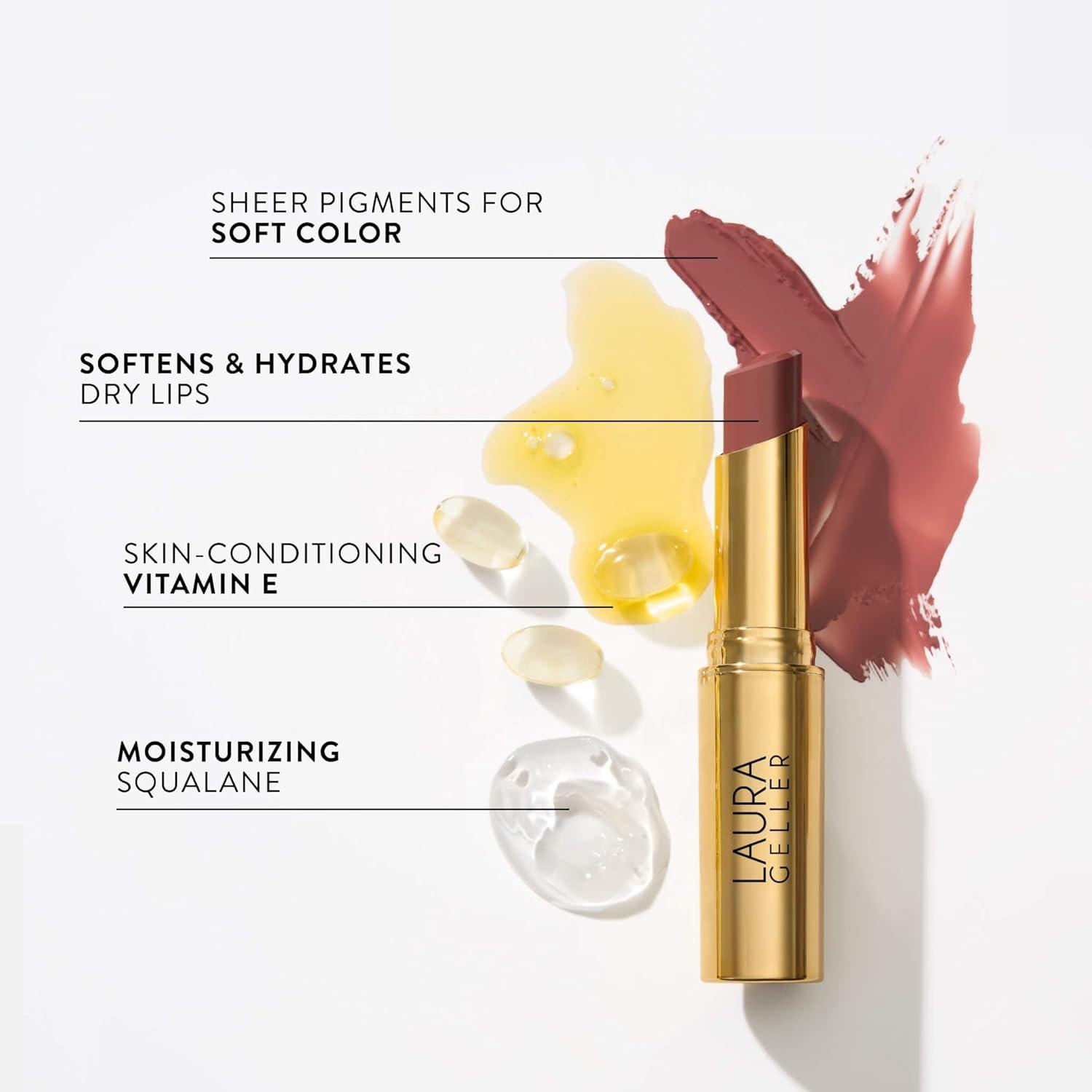 imageLAURA GELLER NEW YORK Jelly Balm Moisturizing Tinted Lip Balm  A Latte Love  Hydrating Vitamin E  SemiShine Finish13 Brick House