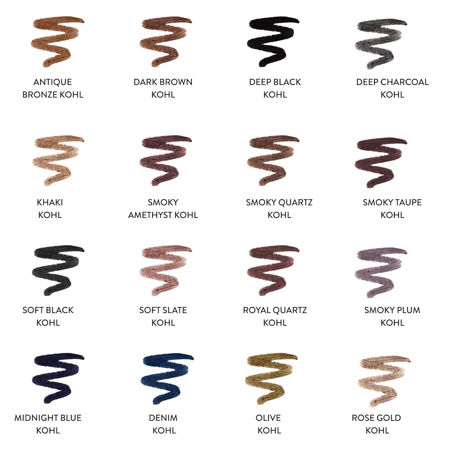 imageLAURA GELLER NEW YORK Kajal Longwear Kohl Eyeliner Pencil Duo  Deep Black ampamp Smoky Taupe  Caffeine and Vitamin E  Smooth ampamp Blendable Liner  BuiltIn Sharpener08 Soft Slate