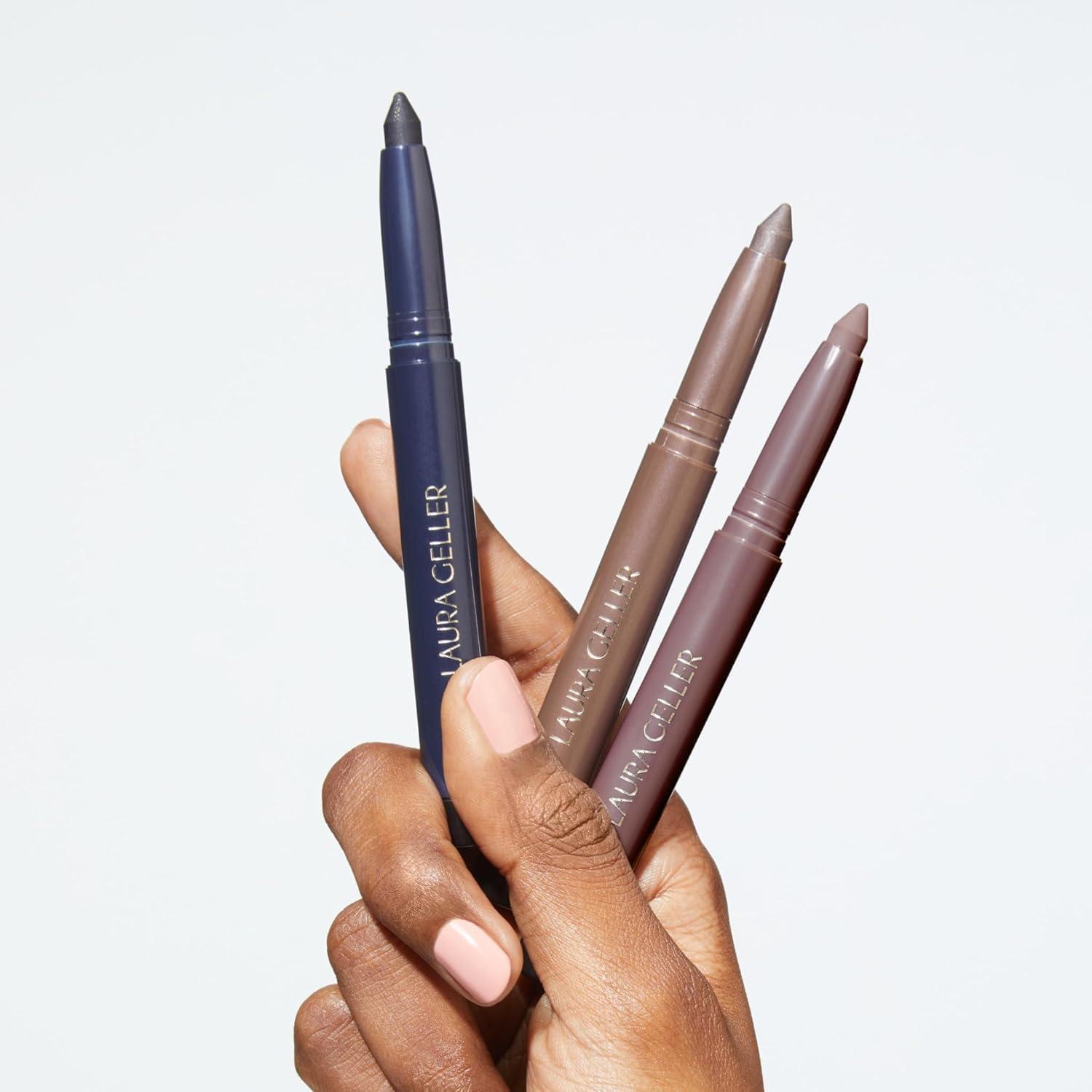 imageLAURA GELLER NEW YORK Kajal Longwear Kohl Eyeliner Pencil Duo  Deep Black ampamp Smoky Taupe  Caffeine and Vitamin E  Smooth ampamp Blendable Liner  BuiltIn Sharpener14 Midnight Kohl