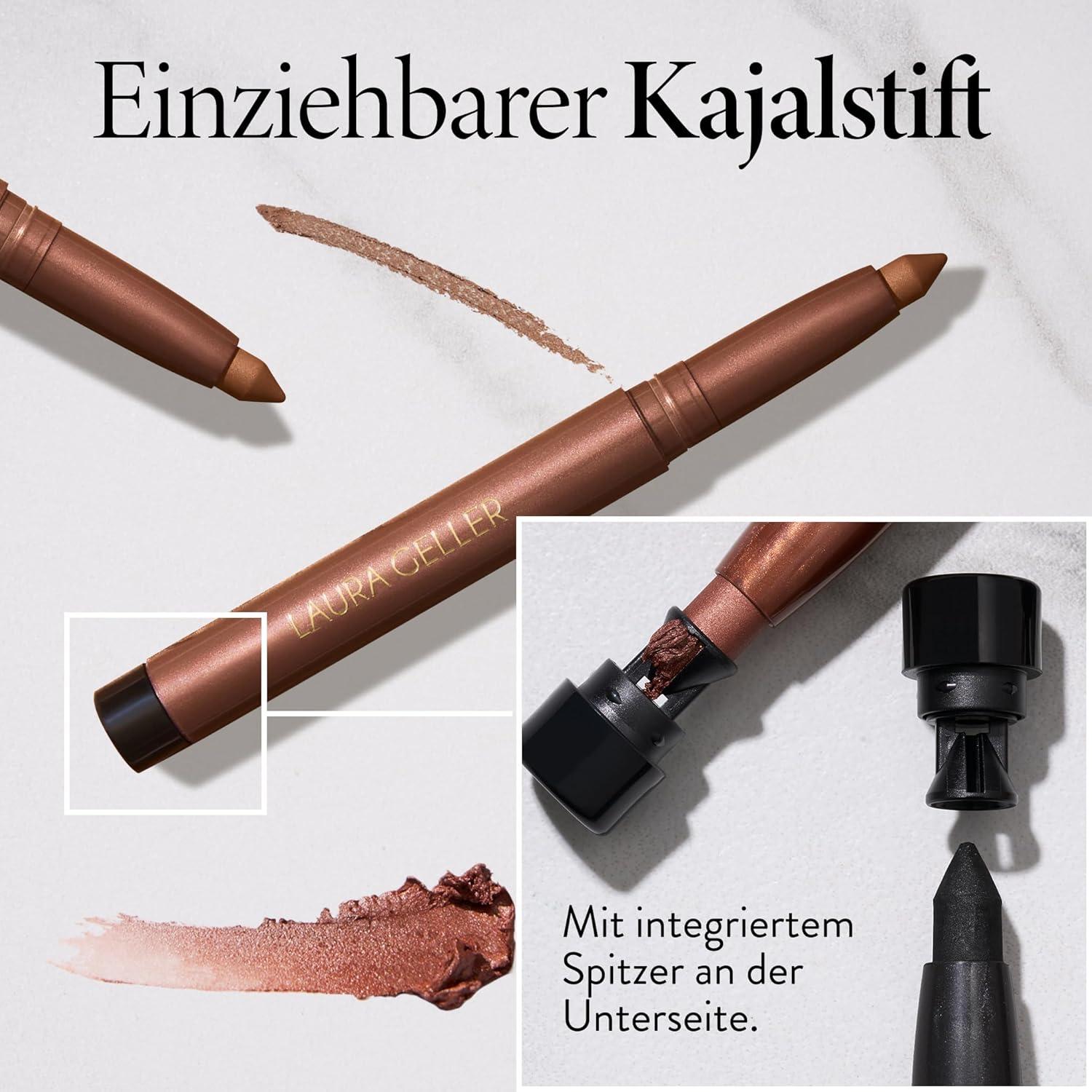 imageLAURA GELLER NEW YORK Kajal Longwear Kohl Eyeliner Pencil Duo  Deep Black ampamp Smoky Taupe  Caffeine and Vitamin E  Smooth ampamp Blendable Liner  BuiltIn Sharpener10 Smokey Quartz