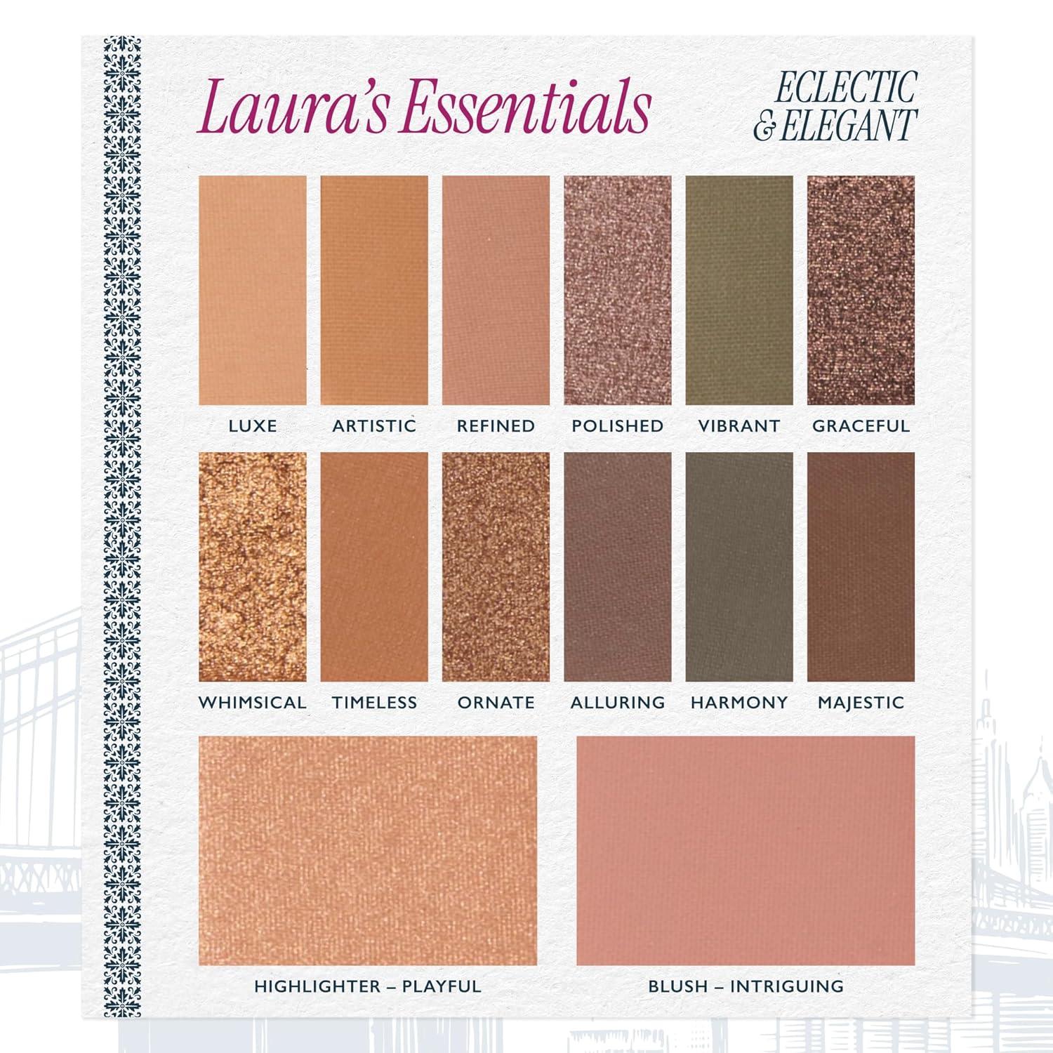 imageLAURA GELLER NEW YORK Lauras Essentials Eclectic ampamp Elegant Eyeshadow and Face Palette  Includes Eyeshadows Blush and Highlighter for Easy Full Face Makeup For Mature Skin and All Skin Tones