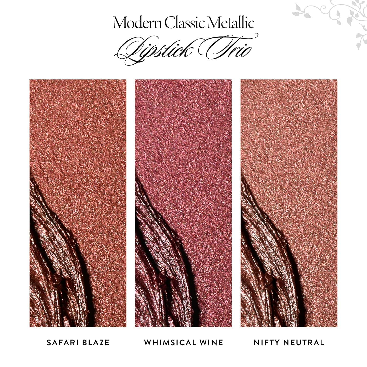 imageLAURA GELLER NEW YORK Modern Classic Lipstick  Pink Passion  UltraRich Color  Luxurious and Lightweight  Cream FinishSafari Blaze  Whimsical Wine  Nifty Neutral