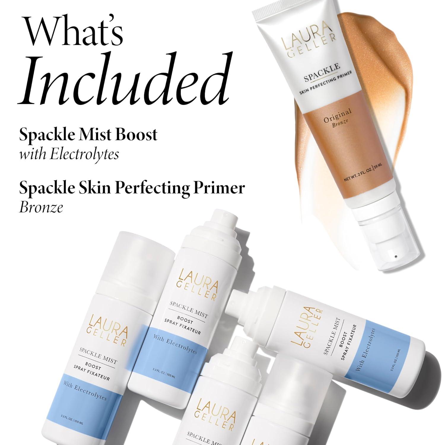 imageLAURA GELLER NEW YORK PrimenSet Duo Spackle Primer  Spackle Mist Boost Setting Spray with Electrolytes 01 Champagne Glow  Electrolytes 50 Fl Oz02 Bronze Glow  Electrolytes
