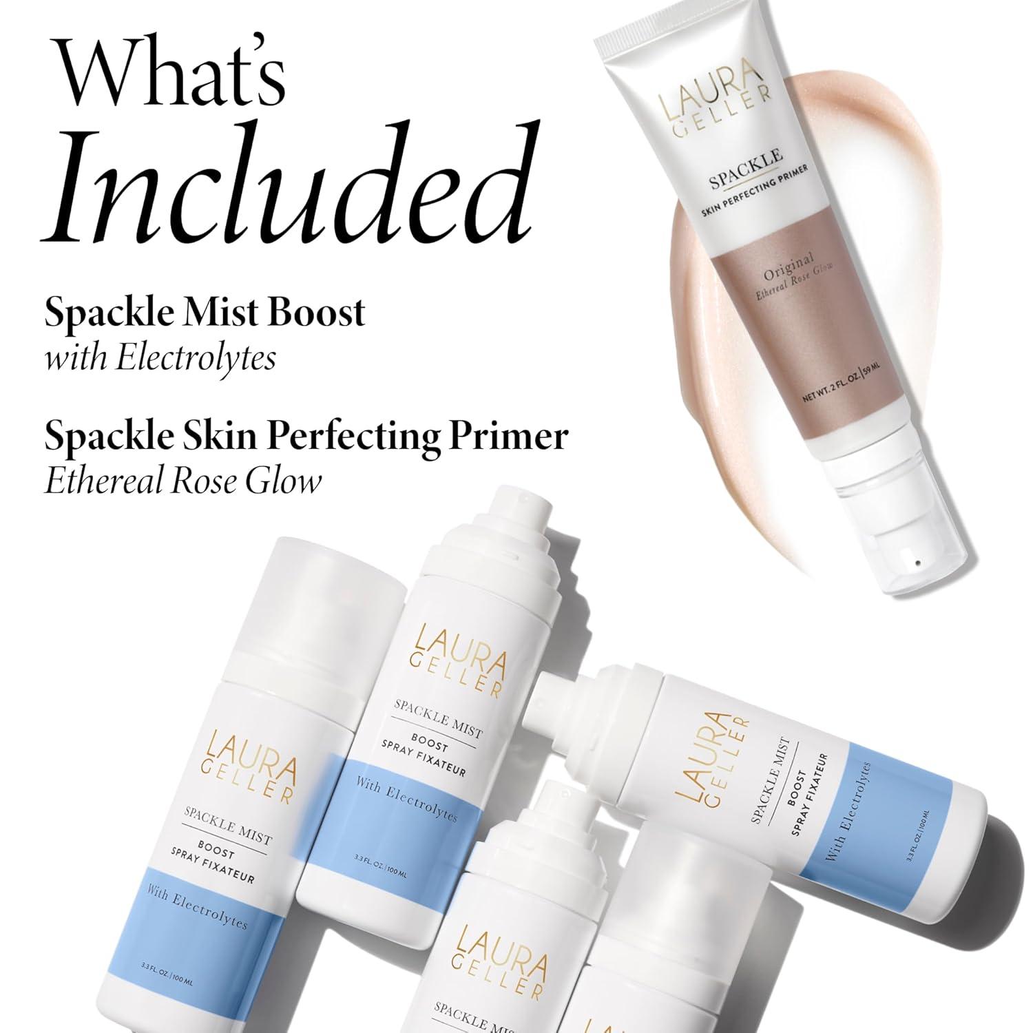 imageLAURA GELLER NEW YORK PrimenSet Duo Spackle Primer  Spackle Mist Boost Setting Spray with Electrolytes 01 Champagne Glow  Electrolytes 50 Fl Oz04 Ethereal Rose Glow  Electrolytes
