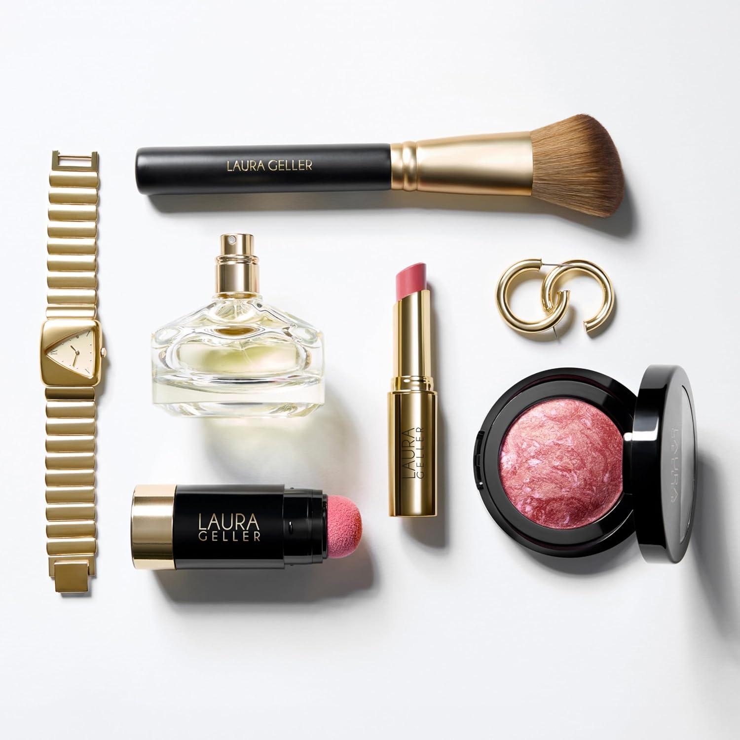 imageLAURA GELLER NEW YORK Retractable Black Kabuki Brush for Liquid Cream and Powder Face Makeup With Aluminum Handle04 Angled Blush Brush