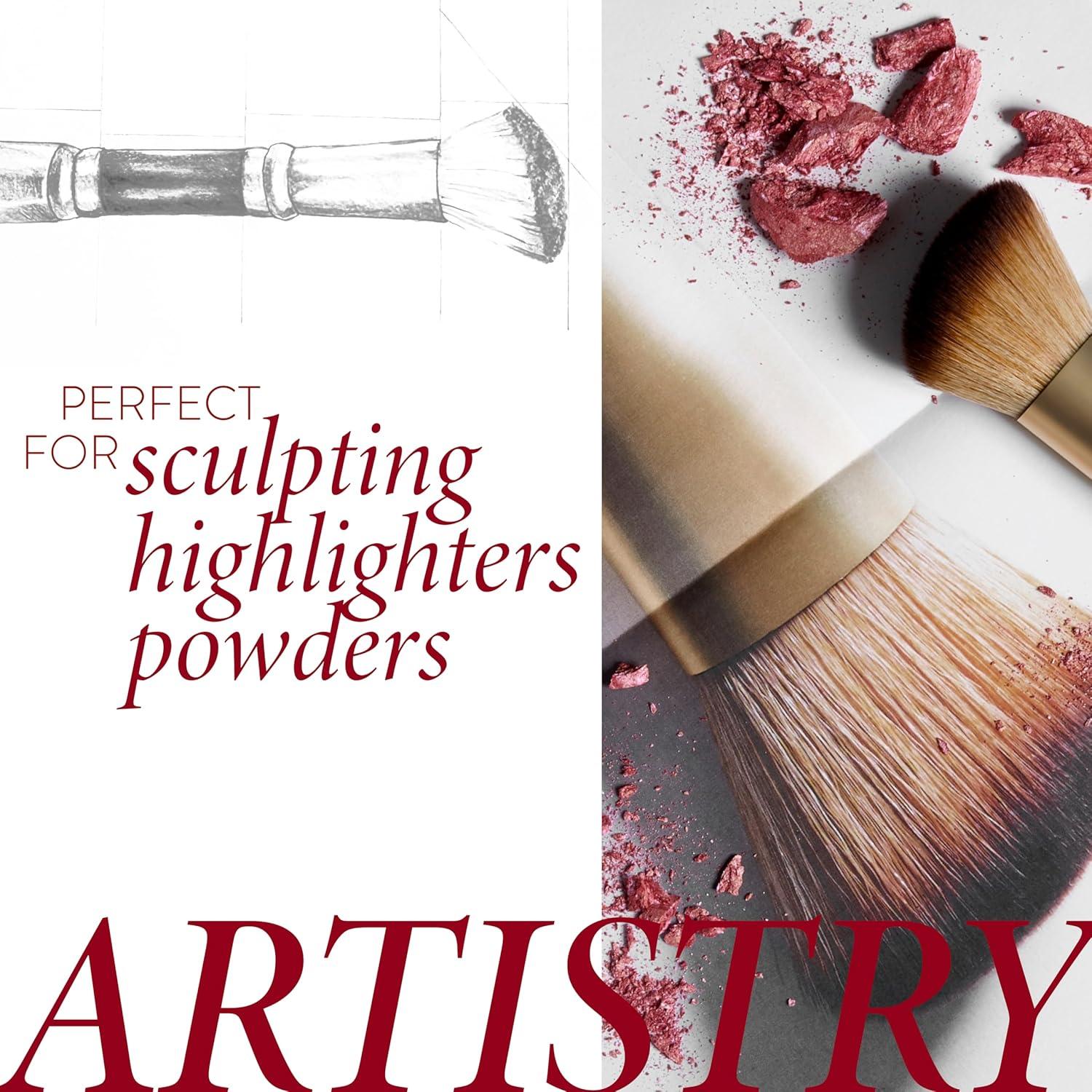 imageLAURA GELLER NEW YORK Retractable Black Kabuki Brush for Liquid Cream and Powder Face Makeup With Aluminum Handle04 Angled Blush Brush