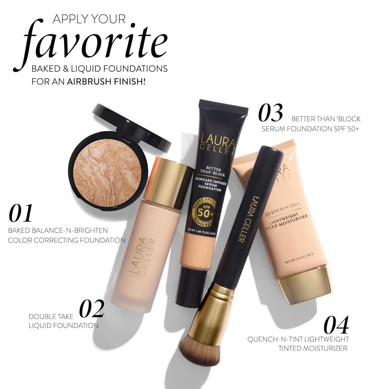 imageLAURA GELLER NEW YORK Retractable Black Kabuki Brush for Liquid Cream and Powder Face Makeup With Aluminum Handle06 Full Coverage Foundation Blending Brush