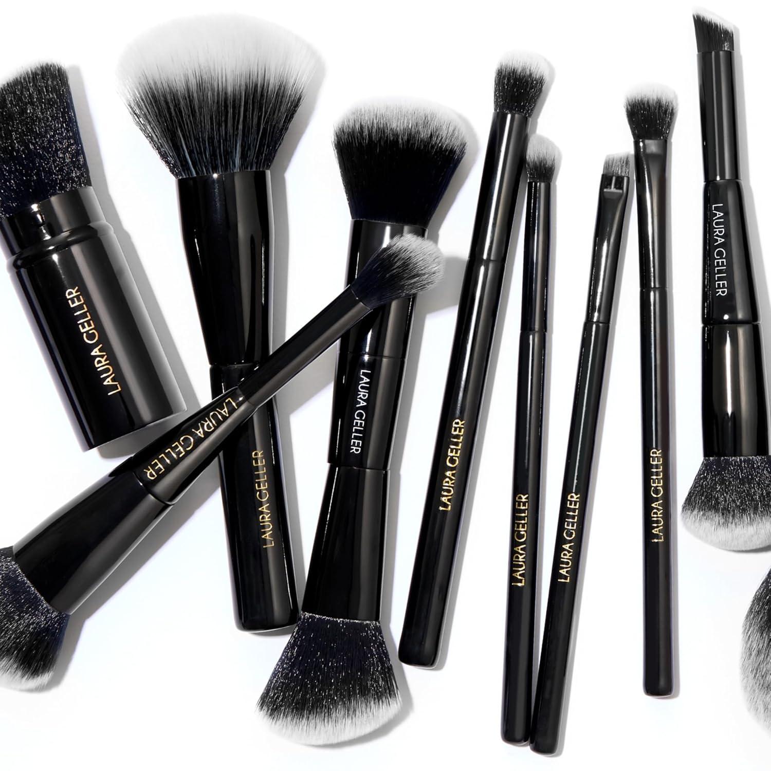 imageLAURA GELLER NEW YORK Retractable Black Kabuki Brush for Liquid Cream and Powder Face Makeup With Aluminum Handle09 DualEnded Blush  Bronzer Brush