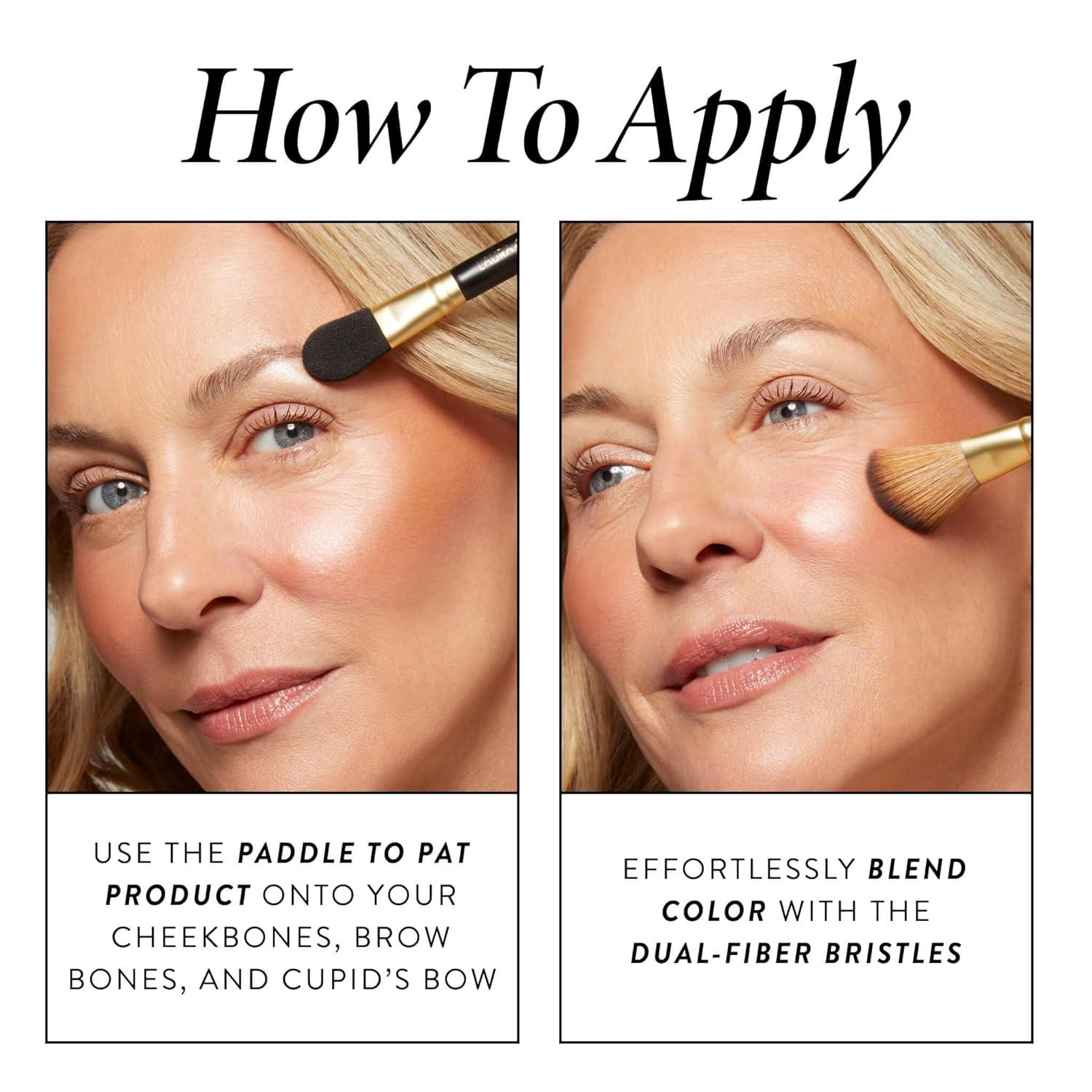 imageLAURA GELLER NEW YORK Retractable Black Kabuki Brush for Liquid Cream and Powder Face Makeup With Aluminum Handle10 DualEnded Highlighter Brush