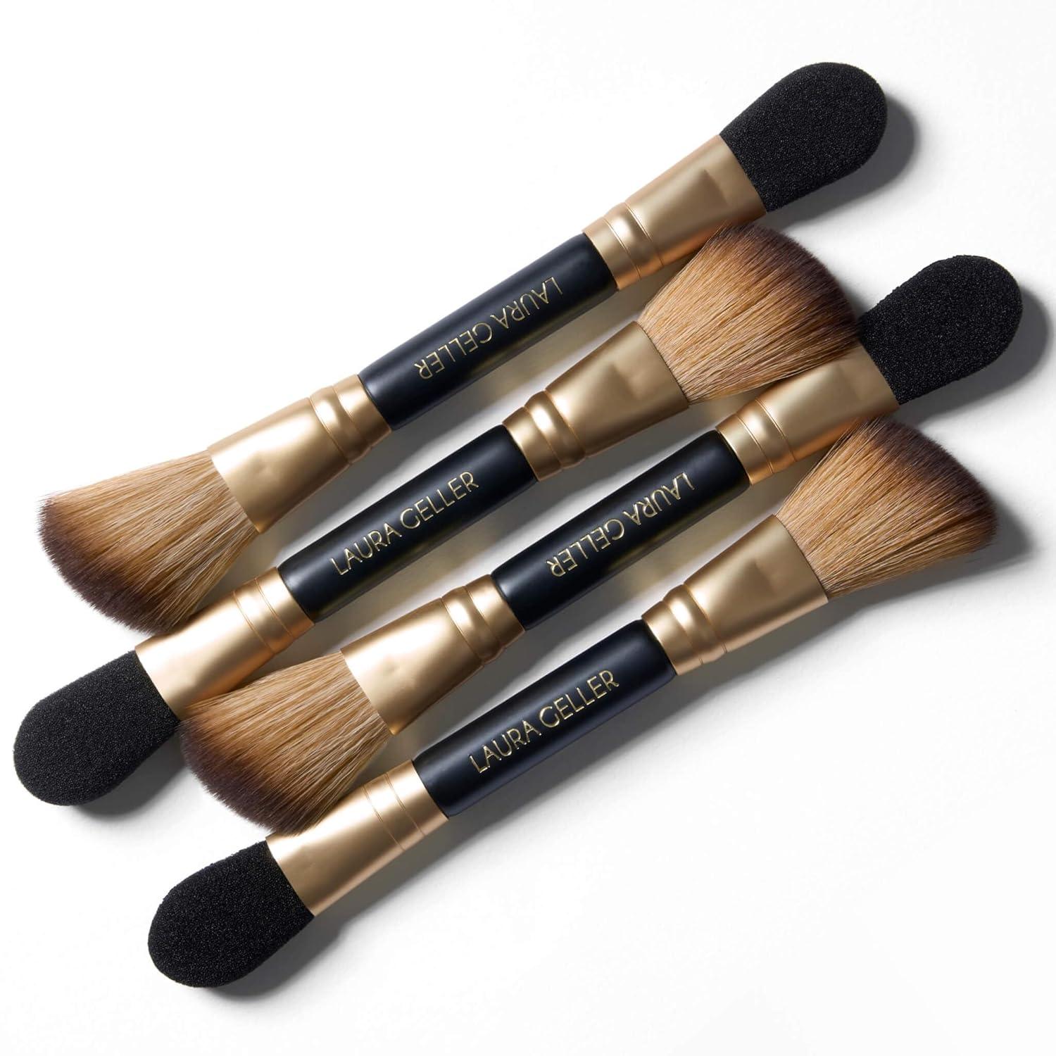 imageLAURA GELLER NEW YORK Retractable Black Kabuki Brush for Liquid Cream and Powder Face Makeup With Aluminum Handle10 DualEnded Highlighter Brush