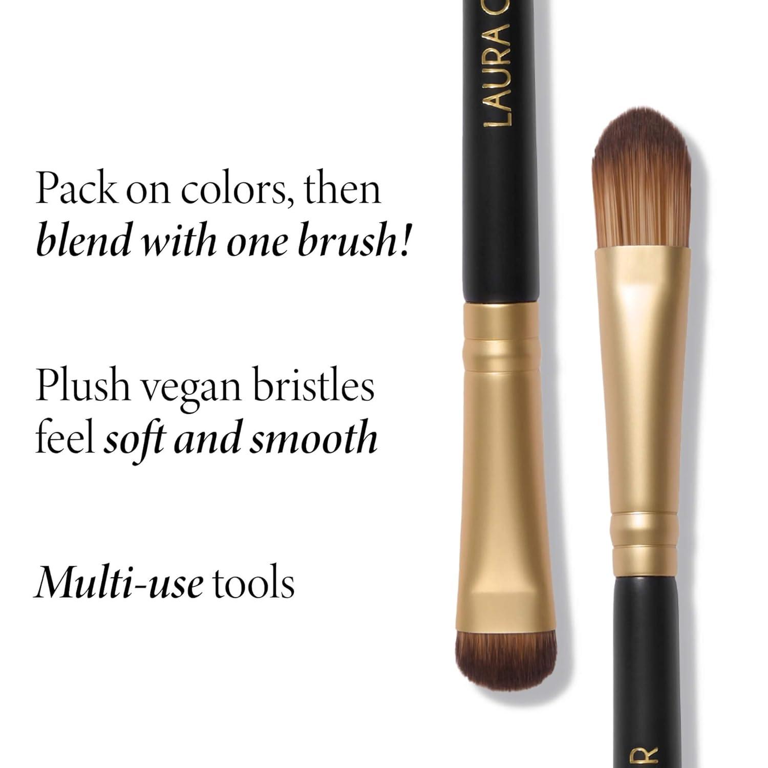 imageLAURA GELLER NEW YORK Retractable Black Kabuki Brush for Liquid Cream and Powder Face Makeup With Aluminum Handle14 DualEnded Eyeshadow Brush