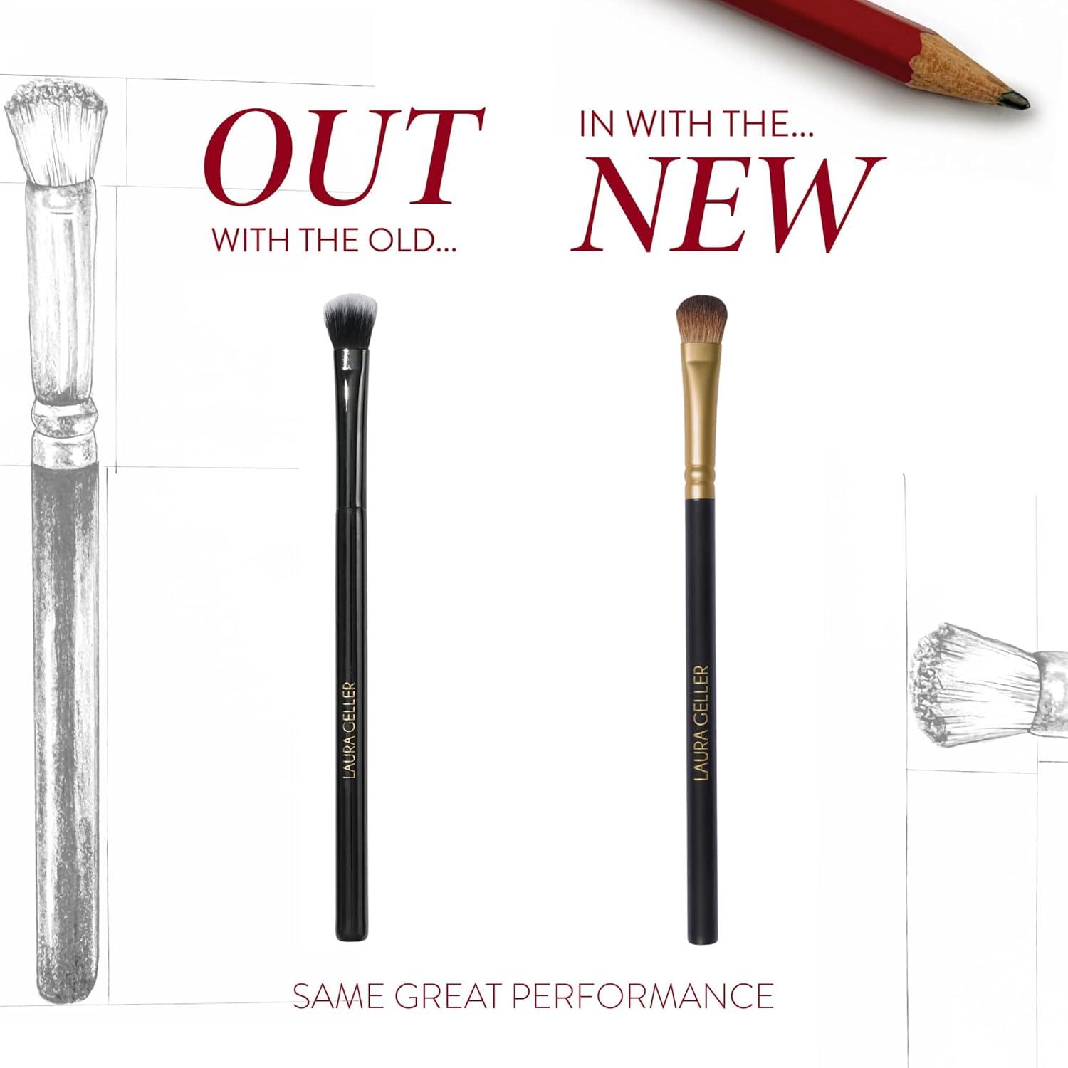 imageLAURA GELLER NEW YORK Retractable Black Kabuki Brush for Liquid Cream and Powder Face Makeup With Aluminum Handle15 AllOver Eyeshadow Brush