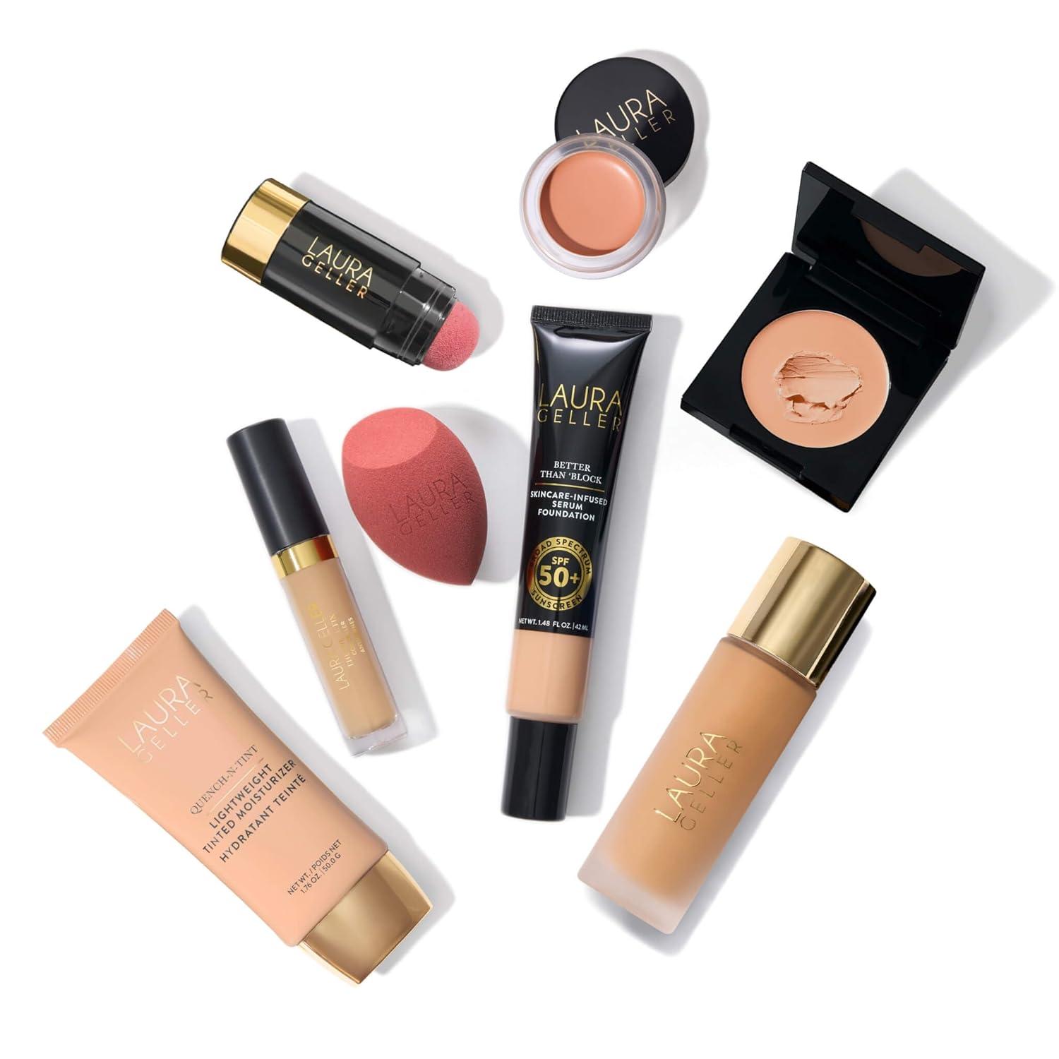 imageLAURA GELLER NEW YORK Retractable Black Kabuki Brush for Liquid Cream and Powder Face Makeup With Aluminum Handle16 Full Face Blending Sponge