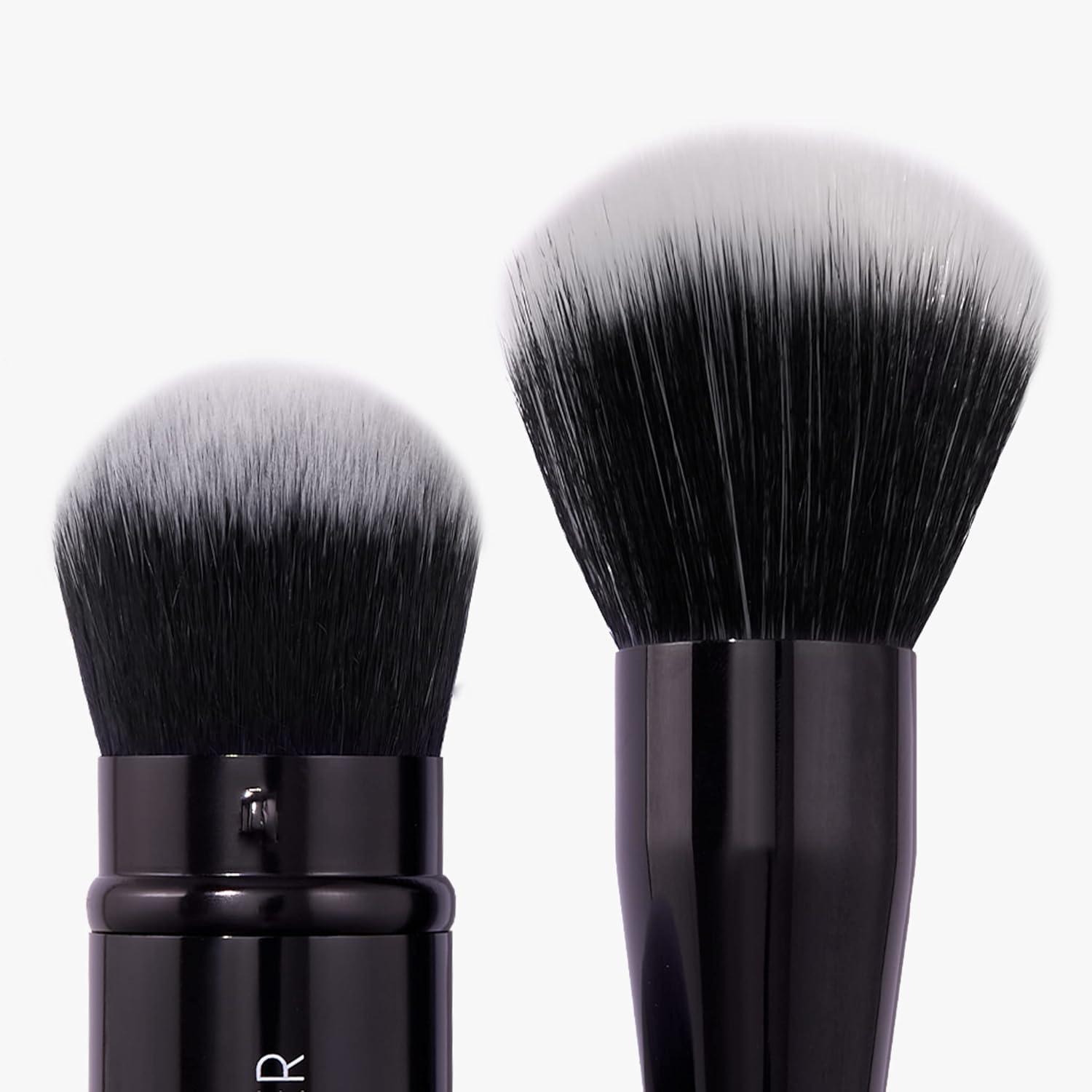 imageLAURA GELLER NEW YORK Retractable Black Kabuki Brush for Liquid Cream and Powder Face Makeup With Aluminum HandleBlending Beauties 2pc