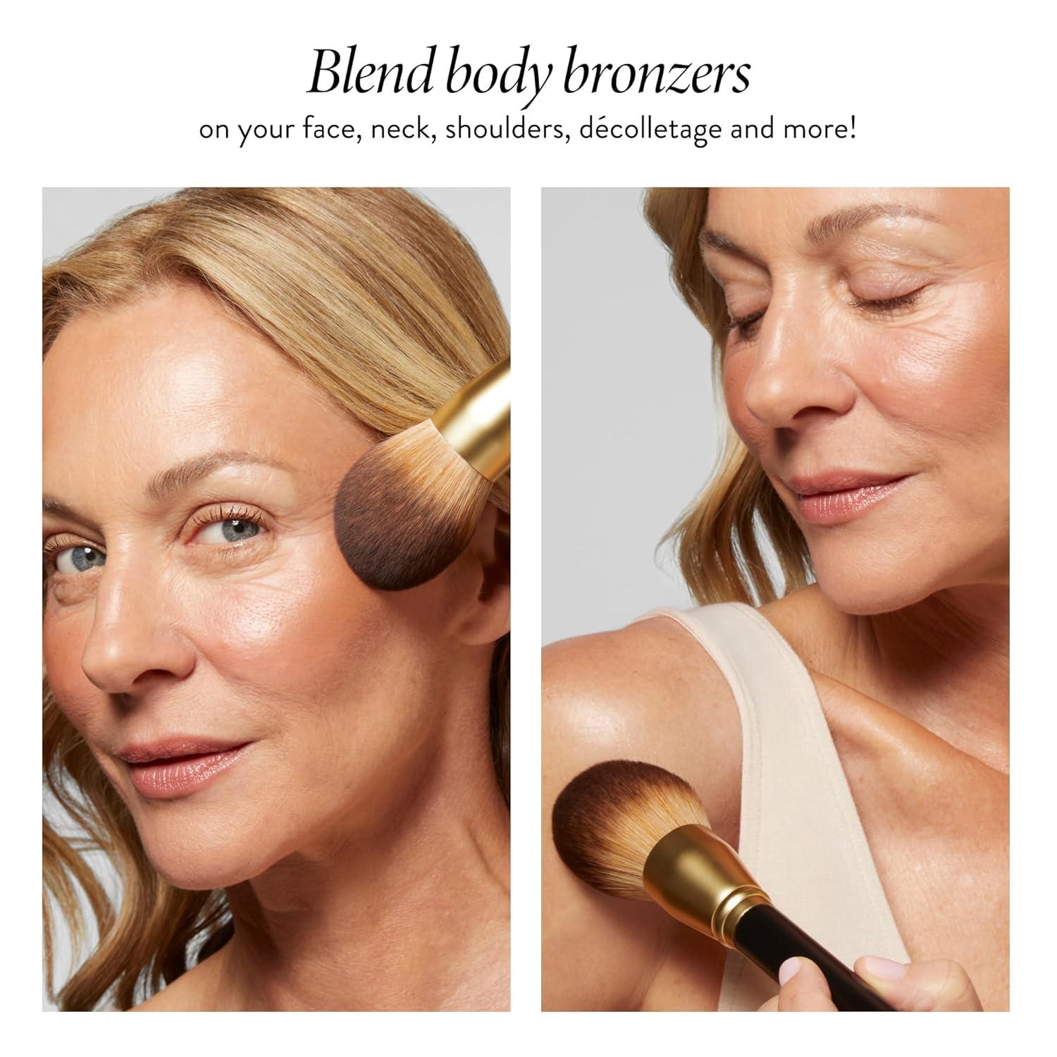 imageLAURA GELLER NEW YORK Retractable Black Kabuki Brush for Liquid Cream and Powder Face Makeup With Aluminum HandleClassic Bronzer Brush