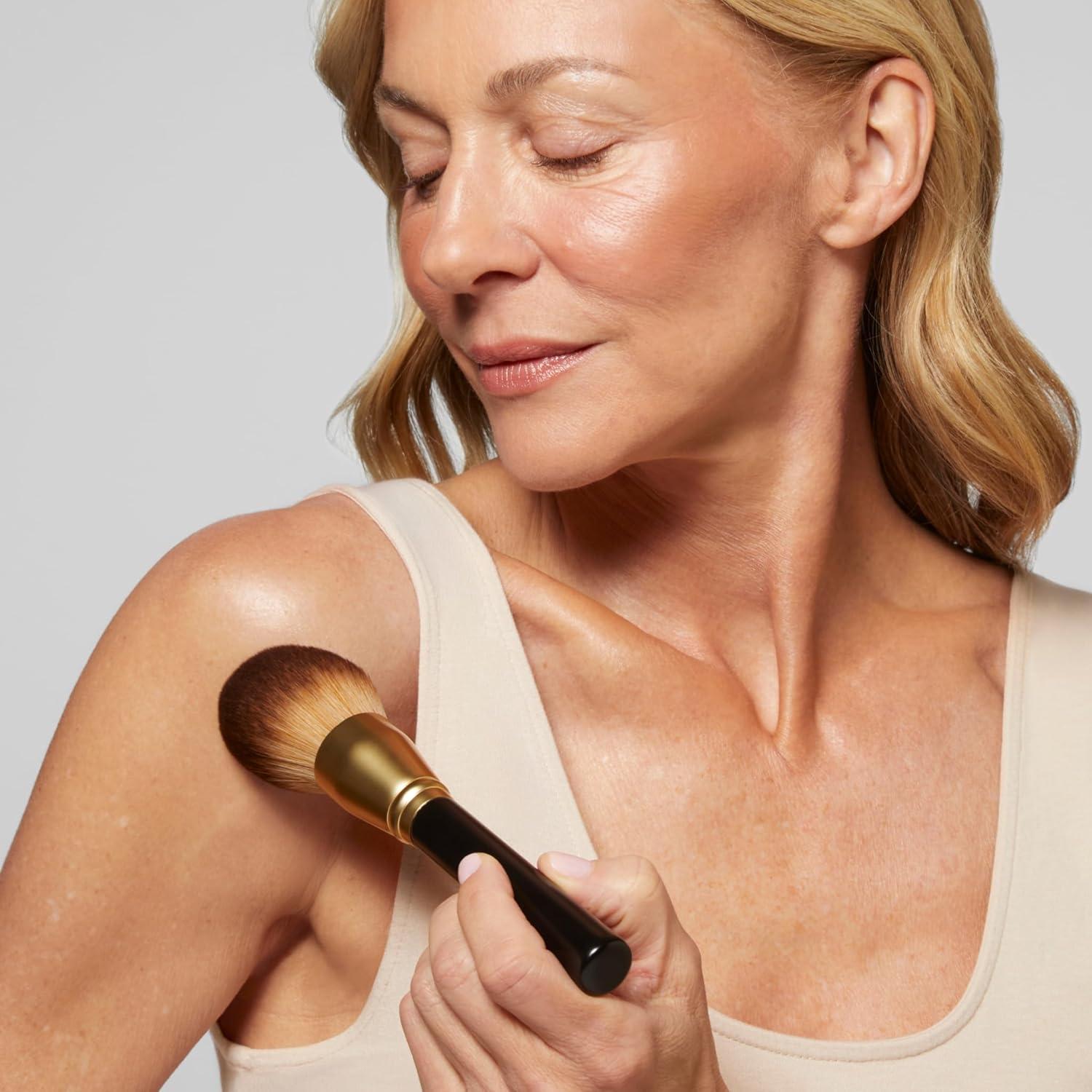 imageLAURA GELLER NEW YORK Retractable Black Kabuki Brush for Liquid Cream and Powder Face Makeup With Aluminum HandleClassic Bronzer Brush