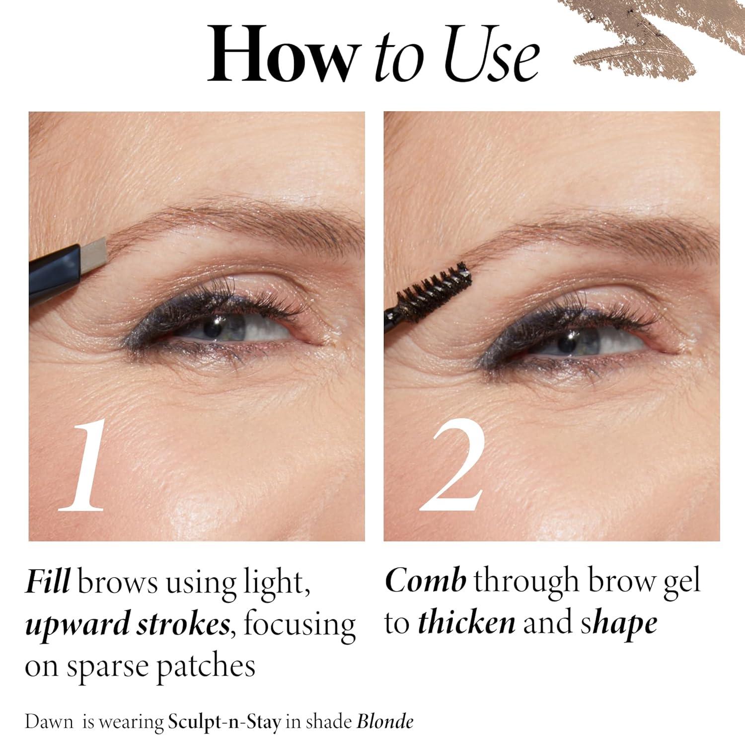 imageLAURA GELLER NEW YORK SculptnStay Clear Brow Gel  Eyebrow Setting Gel  Shapes and Sculpts  NonSticky FormulaDark Brown