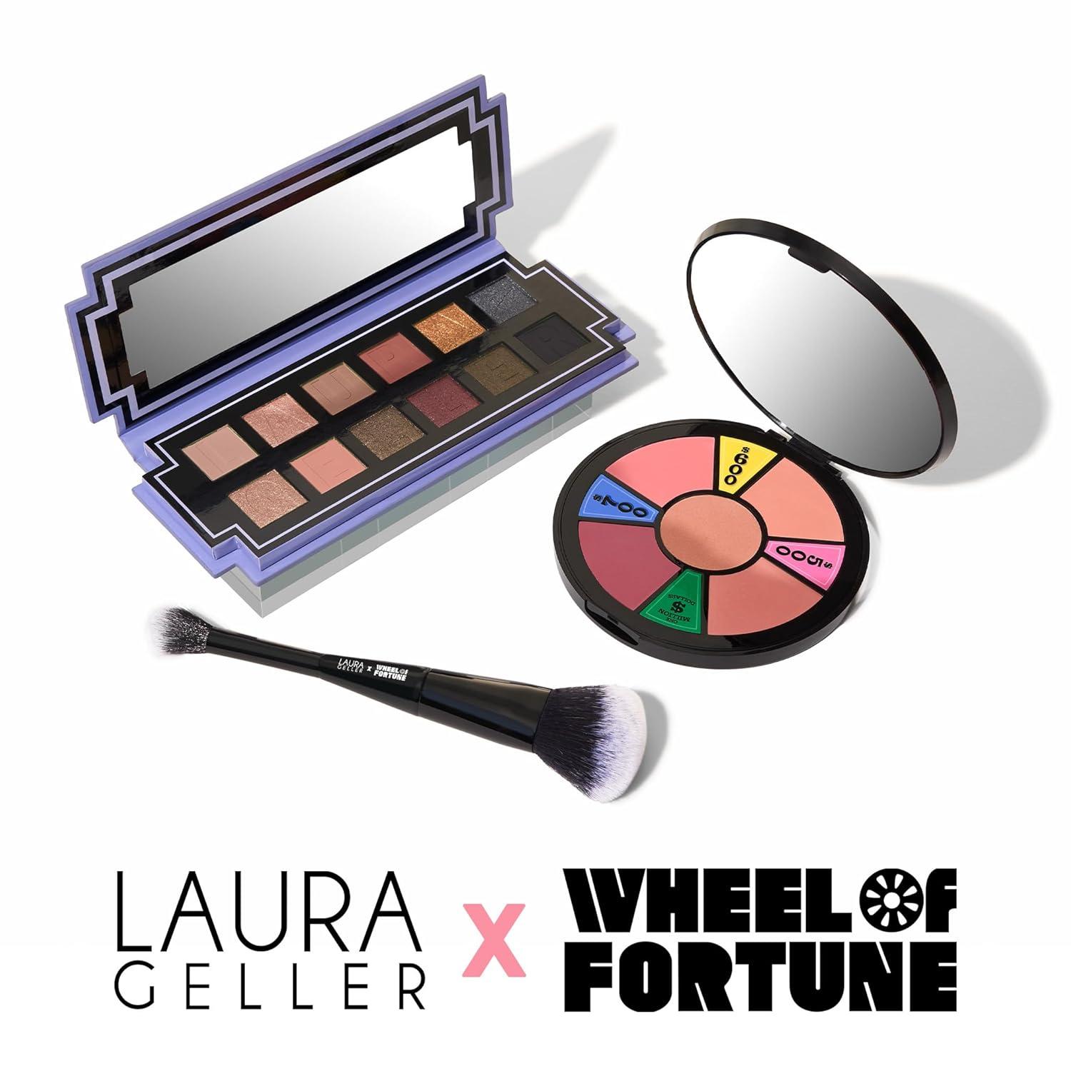 imageLAURA GELLER NEW YORK Wheel fo Fortune Eye and Cheek Palette Kit  Prizewinnig Eyes Eyeshadow Palette  Face the Day Blush Palette  DualEnded Brush