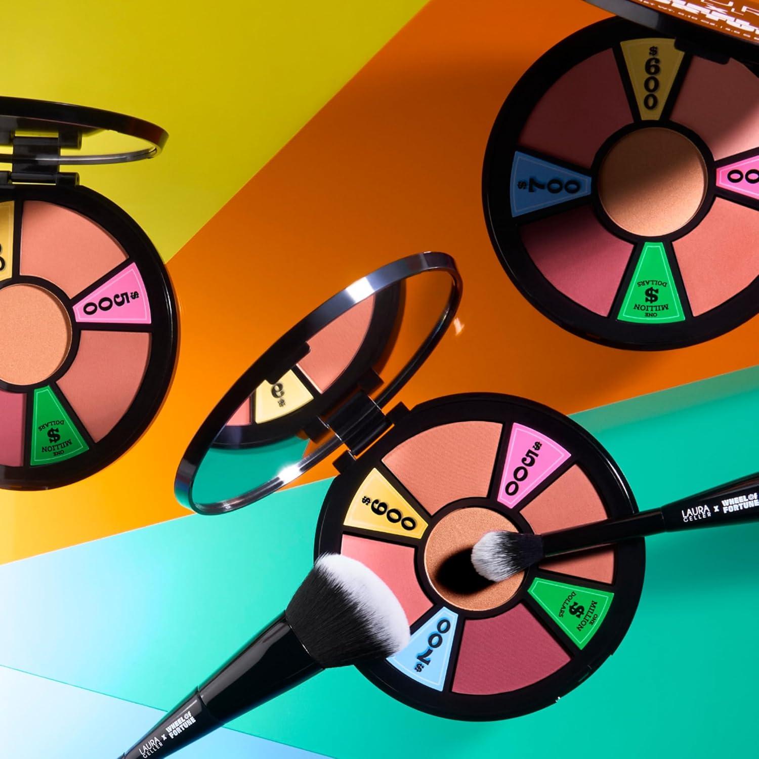 imageLAURA GELLER NEW YORK Wheel fo Fortune Eye and Cheek Palette Kit  Prizewinnig Eyes Eyeshadow Palette  Face the Day Blush Palette  DualEnded Brush