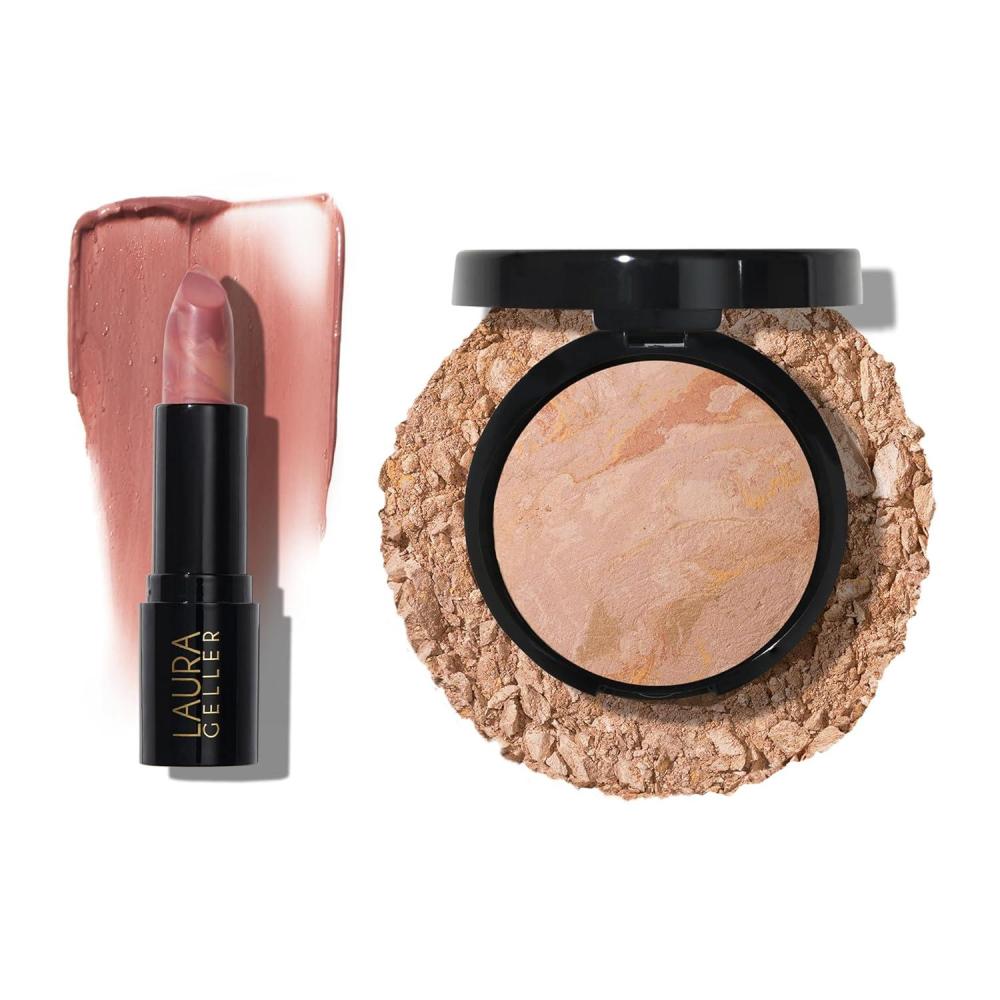 imageBaked BalancenBrighten Powder Foundation Fair  Italian Marble Sheer Hydrating Lipstick Al Fresco