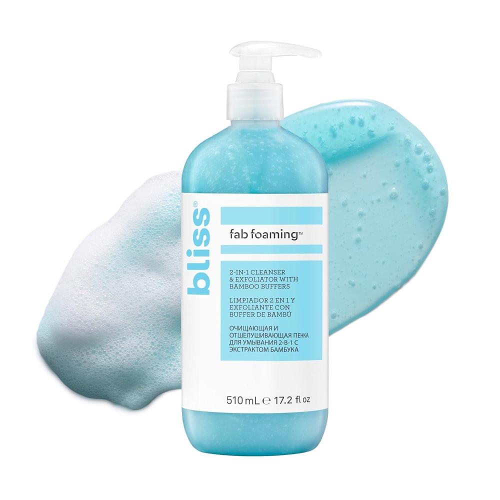 imageBliss Fab Foaming 2In1 Cleanser and Exfoliator with Bamboo Buffers  64 Fl Oz  OilFree Gel Face Wash  Makeup Remover  Vegan ampamp Cruelty Free2in1 Cleanser with Bamboo Buffers 172 Fl Oz