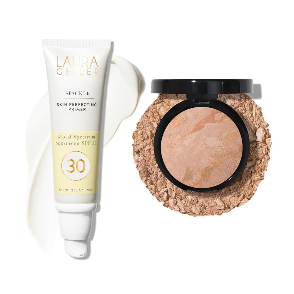 imageLAURA GELLER BrightennProtect Foundation and SPF Makeup Primer Set BalancenBrighten Fair and Spackle SPF 30 Primer