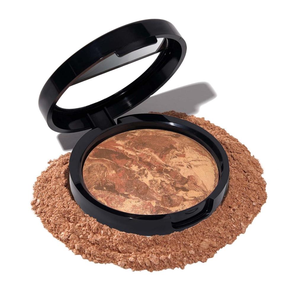 imageLAURA GELLER NEW YORK AwardWinning Baked BalancenBrighten Color Correcting Powder Foundation  Light  Buildable Light to Medium Coverage  DemiMatte Natural Finish08 Deep