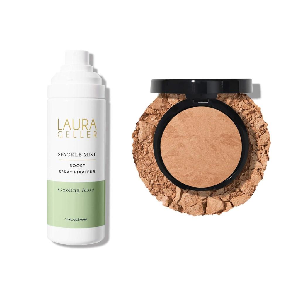 imageLAURA GELLER NEW YORK Baked BalancenBrighten Powder Foundation Golden Medium  Spackle Mist Boost with Cooling Aloe