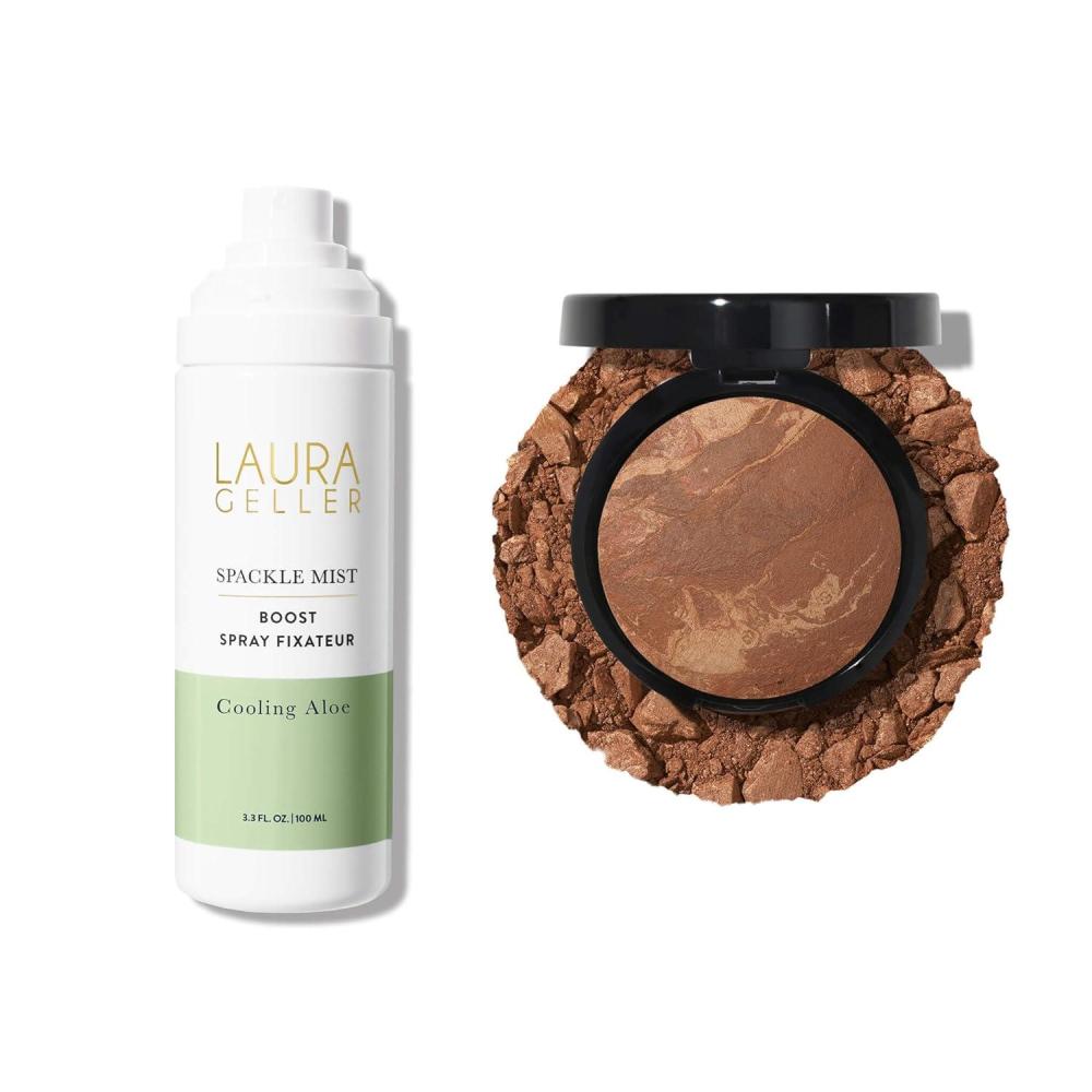 imageLAURA GELLER NEW YORK Baked BalancenBrighten Powder Foundation Toffee  Spackle Mist Boost with Cooling Aloe