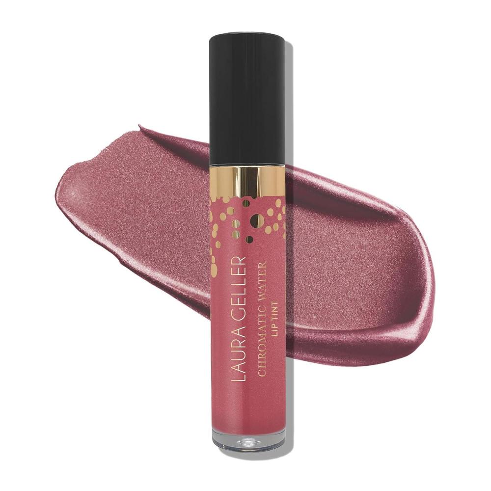 imageLAURA GELLER NEW YORK Chromatic Water Lip Tint Holographic Lip Color WaterBased Formula to Hydrate Dry Lips Tea RoseBerry