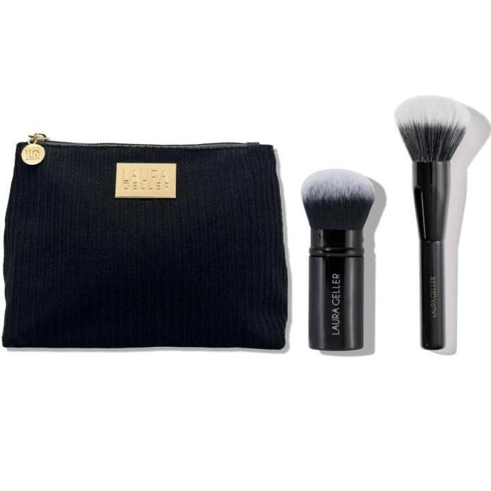 imageLAURA GELLER NEW YORK Corduroy Makeup Bag  2pc Blending Beauties Brush Set