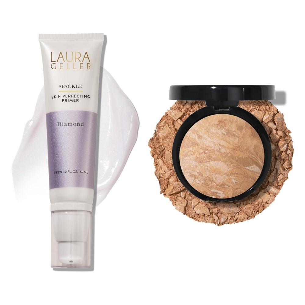 imageLAURA GELLER NEW YORK Illuminating Duo Baked BalancenGlow Illuminating Foundation Light and Spackle SkinPerfecting Makeup Primer Diamond